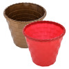 Kuber Industries Brick Flower Pot|Durable Plastic Flower Pots|Planters for Home Décor|Garden|Living Room|Balcony|8 Inch|Pack of 2 (Red &amp; Golden)