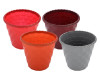 Kuber Industries Brick Flower Pot|Durable Plastic Flower Pots|Planters for Home Décor|Garden|Living Room|Balcony|8 Inch|Pack of 4 (Multicolor)