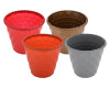 Kuber Industries Brick Flower Pot|Durable Plastic Flower Pots|Planters for Home Décor|Garden|Living Room|Balcony|8 Inch|Pack of 4 (Multicolor)