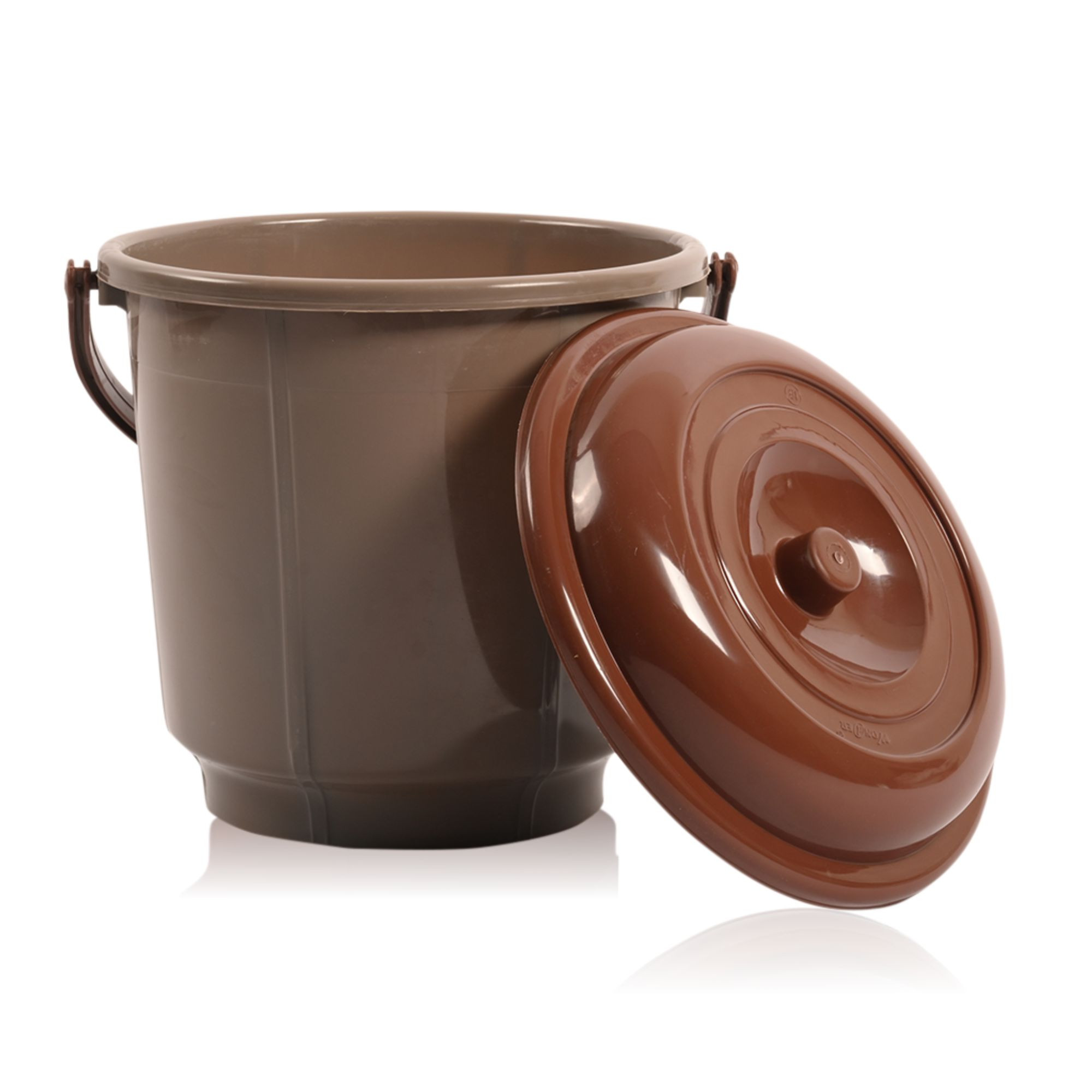 Kuber Industries Bucket  18 Liter Bucket for Bathroom  Balti for Bathroom  Plastic Bucket for Daily Use  Bucket with Lid  Handle  Water Storage Bucket  Bathroom Bucket  Mink Grey