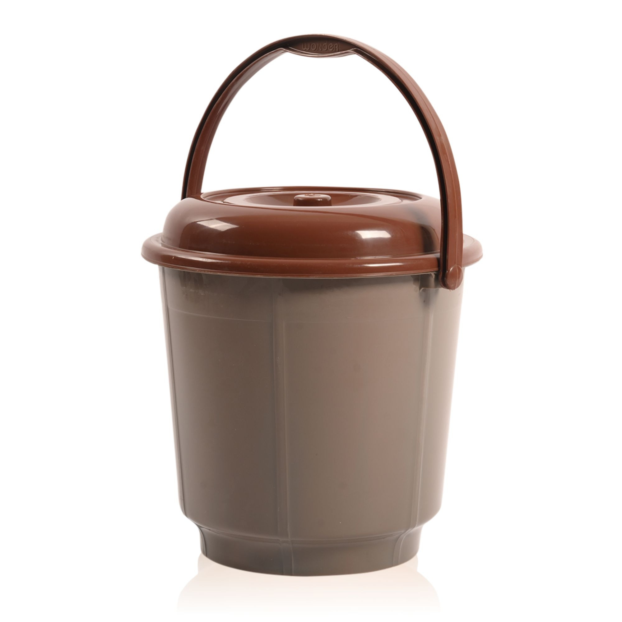 Kuber Industries Bucket  18 Liter Bucket for Bathroom  Balti for Bathroom  Plastic Bucket for Daily Use  Bucket with Lid  Handle  Water Storage Bucket  Bathroom Bucket  Mink Grey