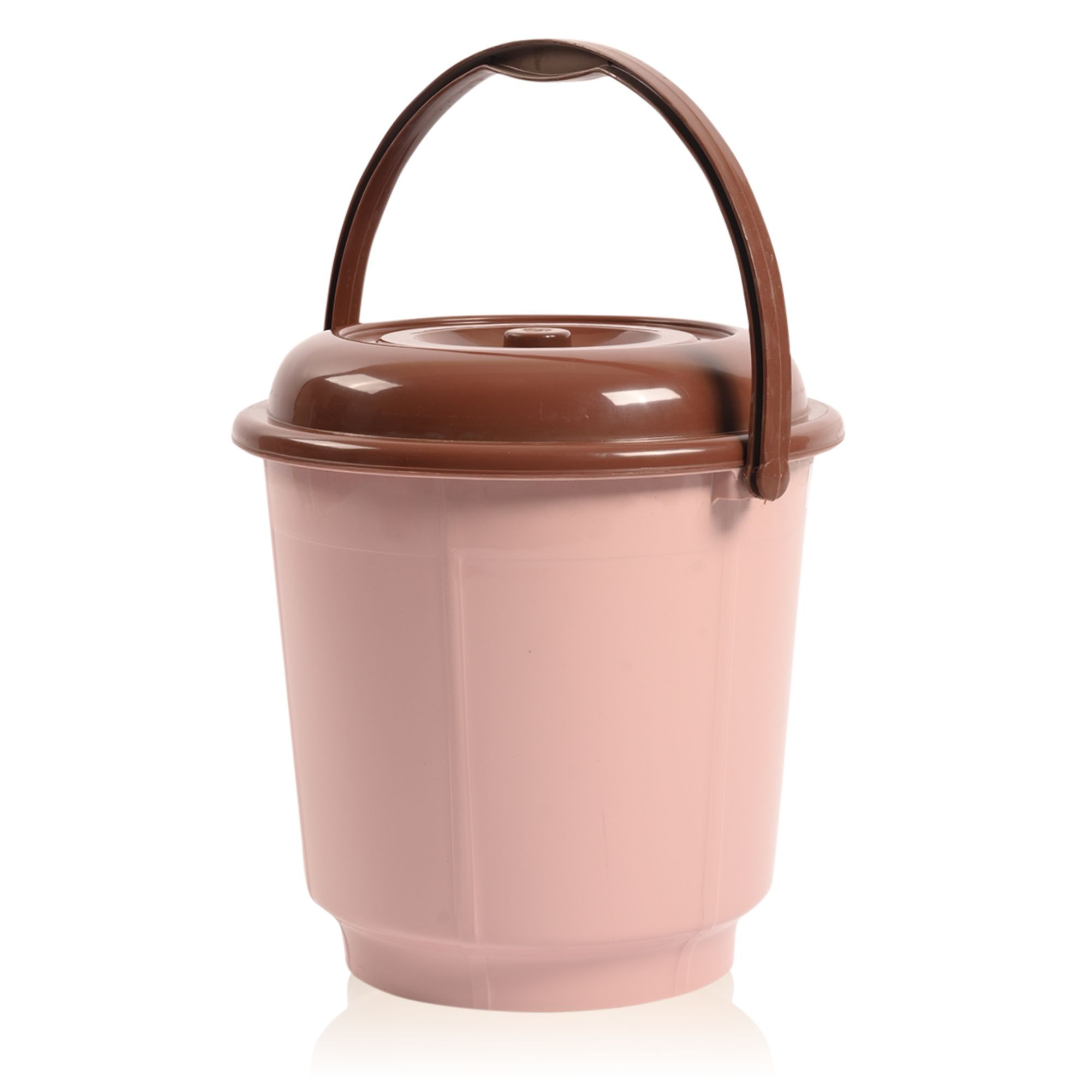 Kuber Industries Bucket  18 Liter Bucket for Bathroom  Balti for Bathroom  Plastic Bucket for Daily Use  Bucket with Lid  Handle  Water Storage Bucket  Bathroom Bucket  Peach