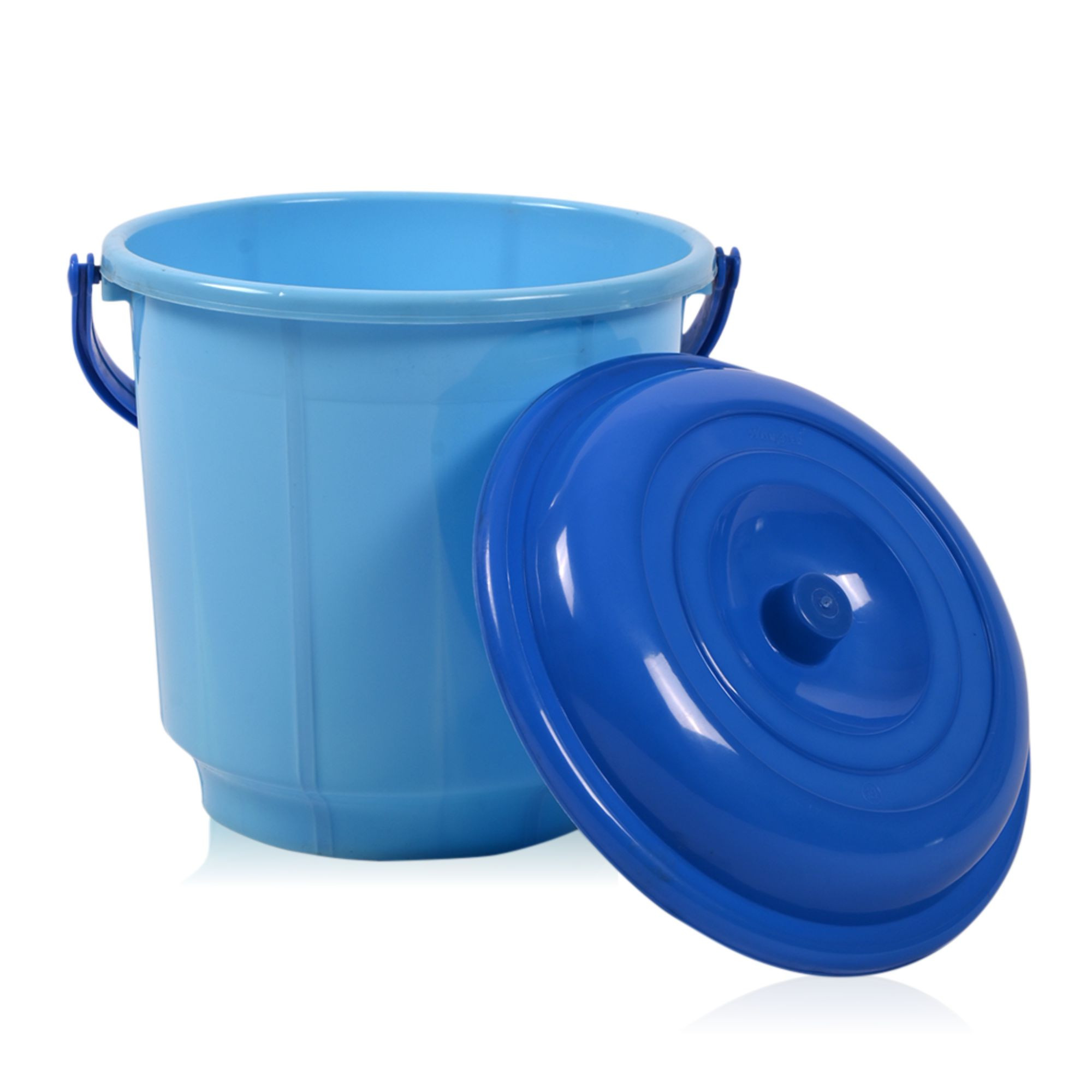 Kuber Industries Bucket  18 Liter Bucket for Bathroom  Balti for Bathroom  Plastic Bucket for Daily Use  Bucket with Lid  Handle  Water Storage Bucket  Bathroom Bucket  Blue