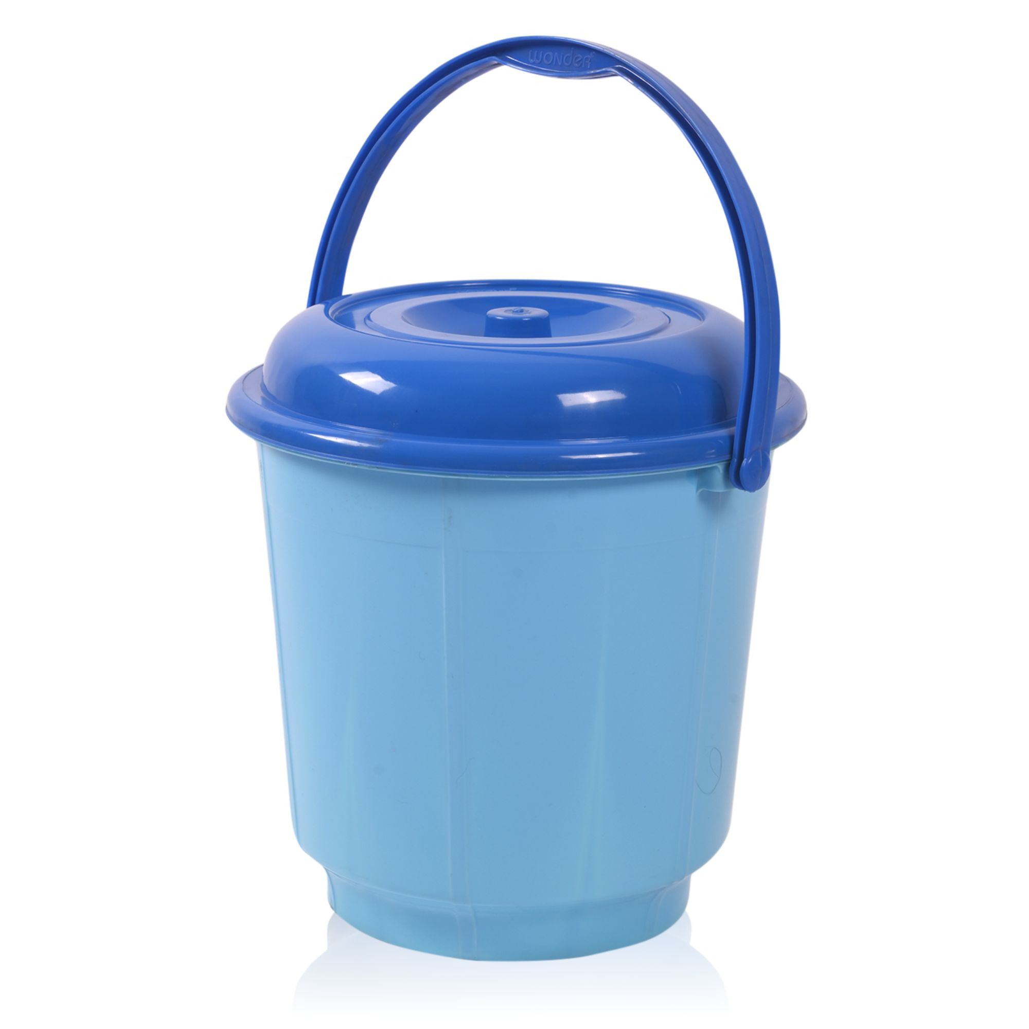 Kuber Industries Bucket  18 Liter Bucket for Bathroom  Balti for Bathroom  Plastic Bucket for Daily Use  Bucket with Lid  Handle  Water Storage Bucket  Bathroom Bucket  Blue