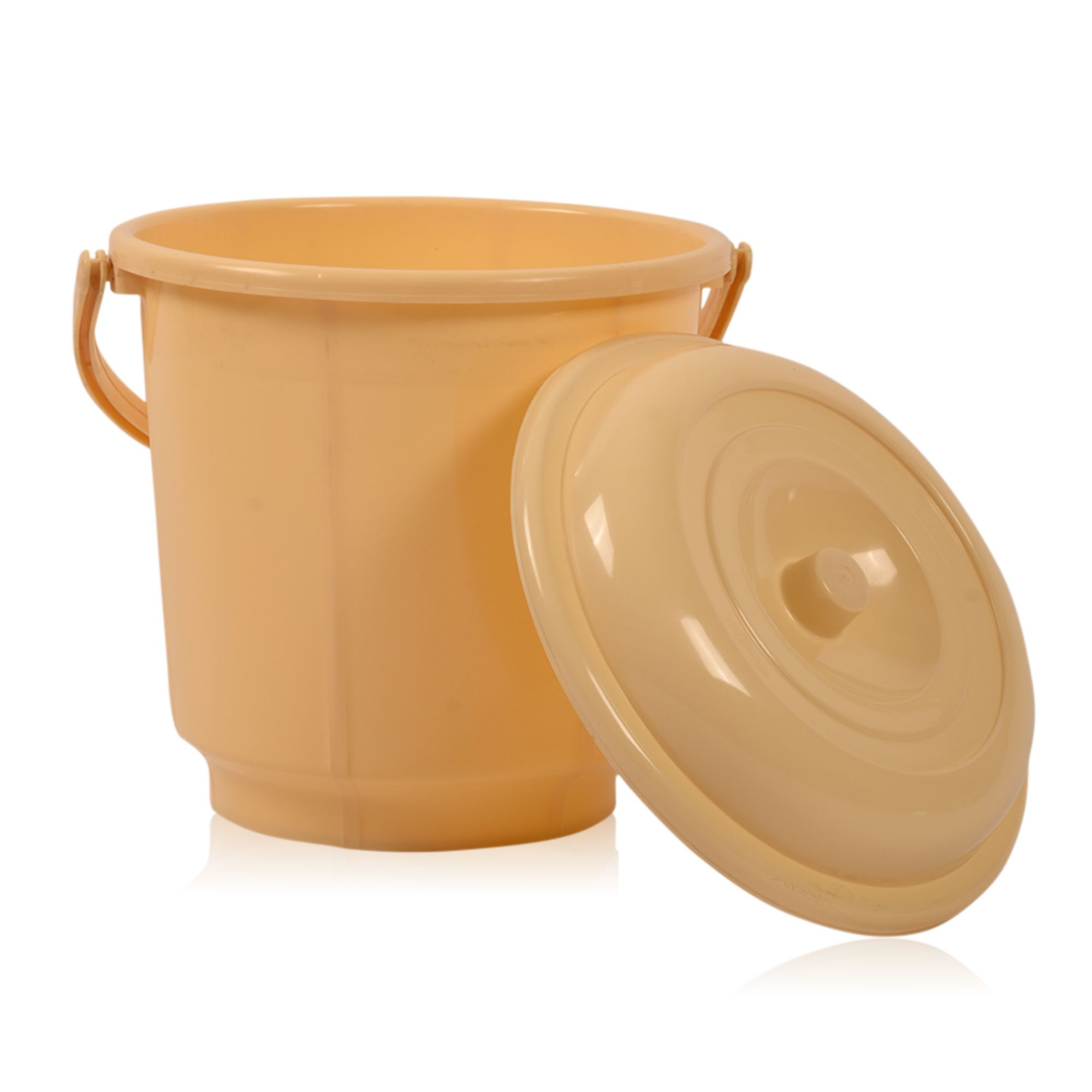 Kuber Industries Bucket  18 Liter Bucket for Bathroom  Balti for Bathroom  Plastic Bucket for Daily Use  Bucket with Lid  Handle  Water Storage Bucket  Bathroom Bucket  Cream