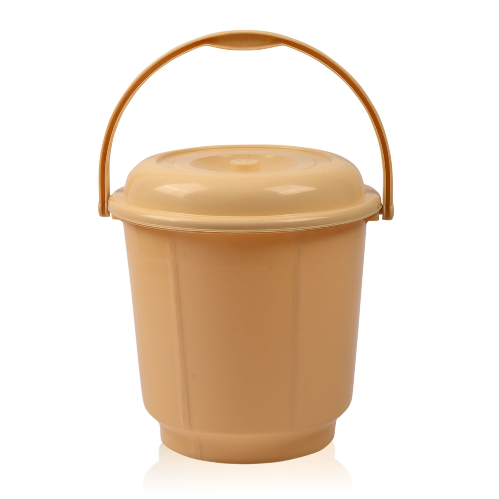 Kuber Industries Bucket  18 Liter Bucket for Bathroom  Balti for Bathroom  Plastic Bucket for Daily Use  Bucket with Lid  Handle  Water Storage Bucket  Bathroom Bucket  Cream