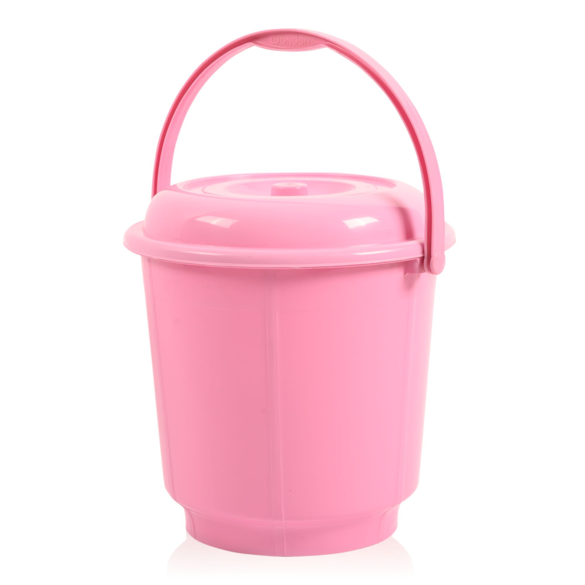 Kuber Industries Bucket  18 Liter Bucket for Bathroom  Balti for Bathroom  Plastic Bucket for Daily Use  Bucket with Lid  Handle  Water Storage Bucket  Bathroom Bucket  Pink