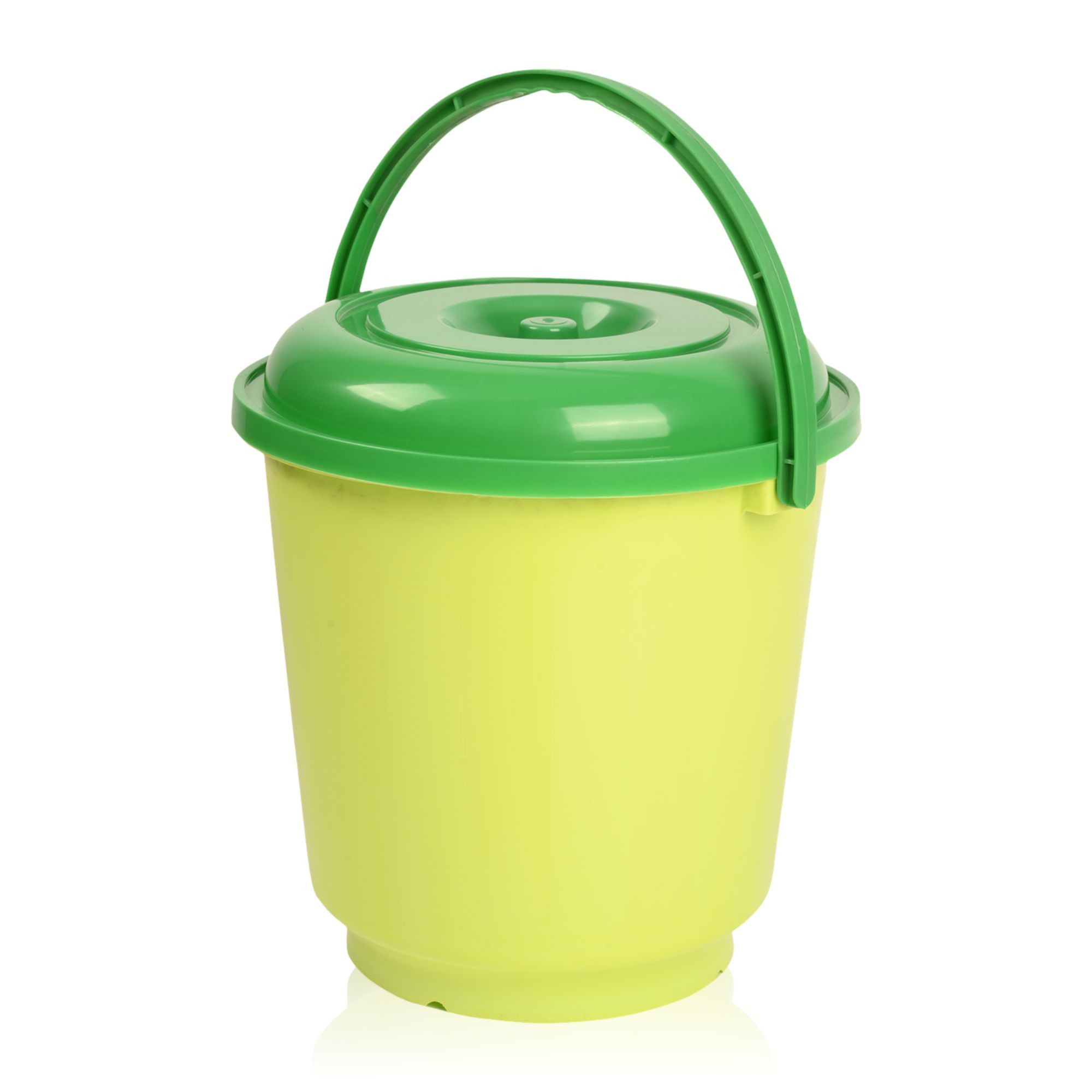 Kuber Industries Bucket  18 Liter Bucket for Bathroom  Balti for Bathroom  Plastic Bucket for Daily Use  Bucket with Lid  Handle  Water Storage Bucket  Bathroom Bucket  Green