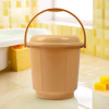 Bucket | 18 Liter Bucket for Bathroom | Balti for Bathroom | Plastic Bucket for Daily Use | Bucket with Lid &amp; Handle | Water Storage Bucket | Bathroom Bucket | Cream