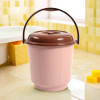 Bucket | 18 Liter Bucket for Bathroom | Balti for Bathroom | Plastic Bucket for Daily Use | Bucket with Lid &amp; Handle | Water Storage Bucket | Bathroom Bucket | Peach