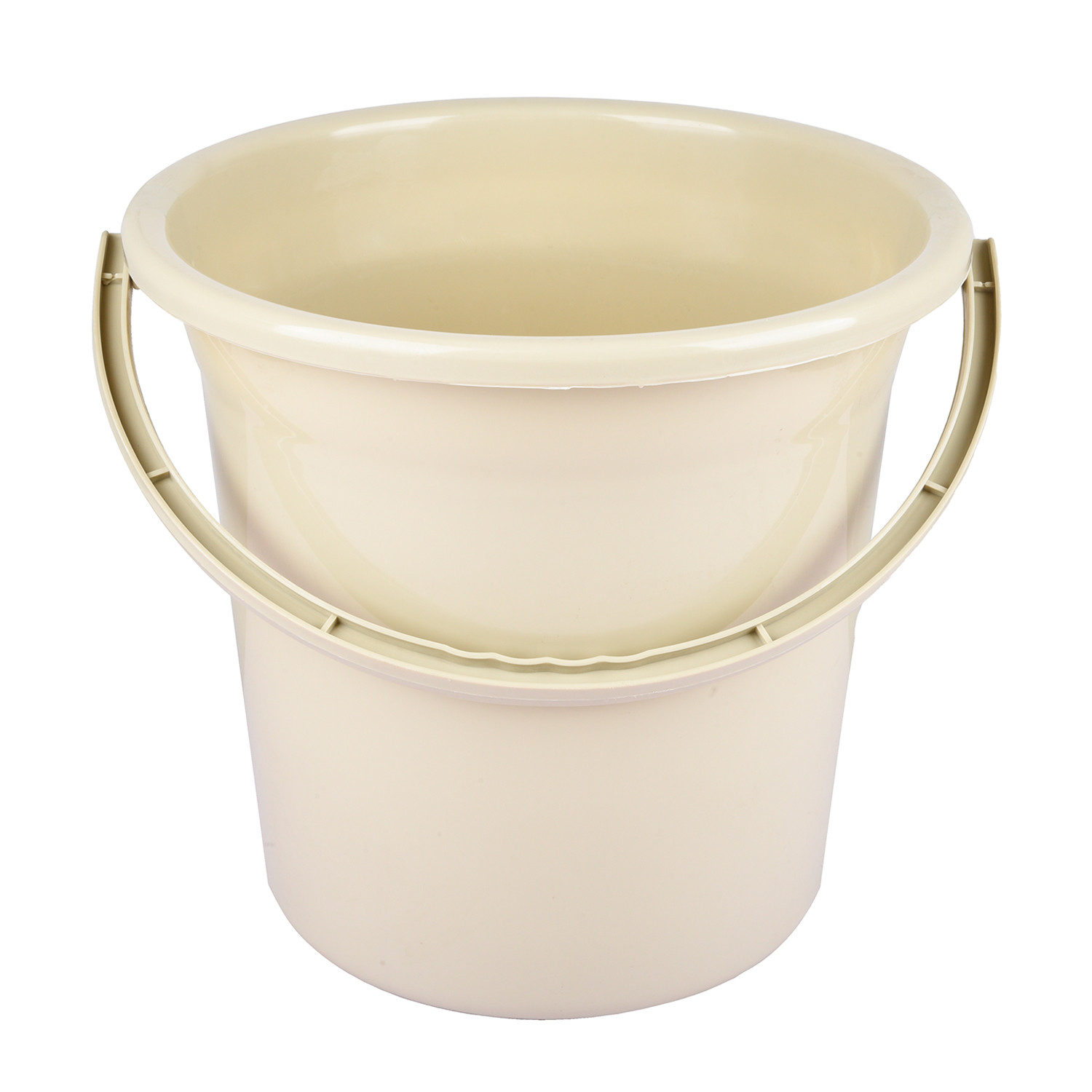 Kuber Industries Bucket  Plastic Bucket for Bathroom  Strong Bathroom Bucket  Bucket for Bathing  Water Storage Bucket  Bathroom Bucket  Plain Bucket  18 LTR  Beige