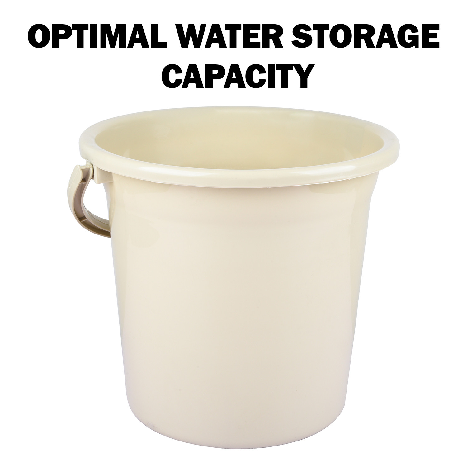 Kuber Industries Bucket  Plastic Bucket for Bathroom  Strong Bathroom Bucket  Bucket for Bathing  Water Storage Bucket  Bathroom Bucket  Plain Bucket  18 LTR  Beige