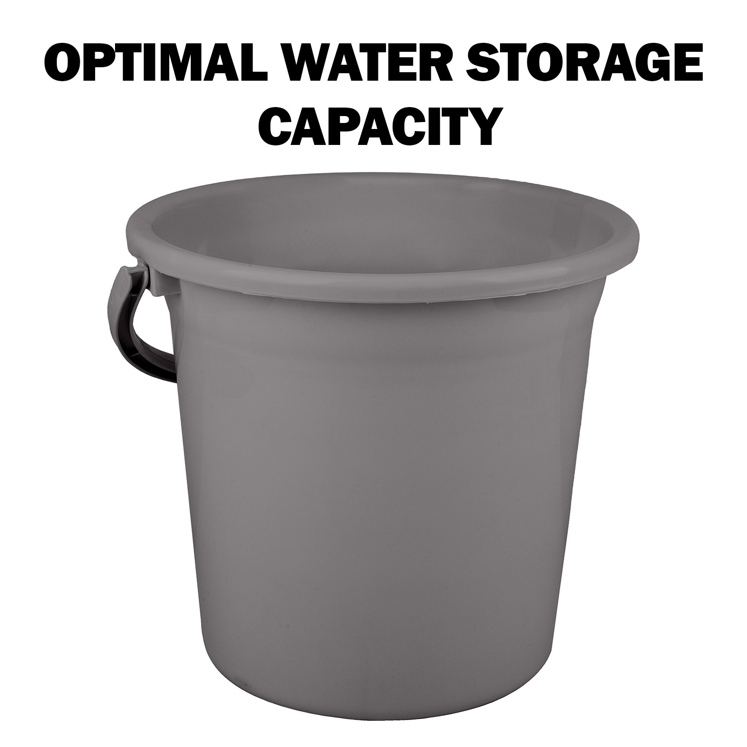 Kuber Industries Bucket  Plastic Bucket for Bathroom  Strong Bathroom Bucket  Bucket for Bathing  Water Storage Bucket  Bathroom Bucket  Plain Bucket  18 LTR  Gray