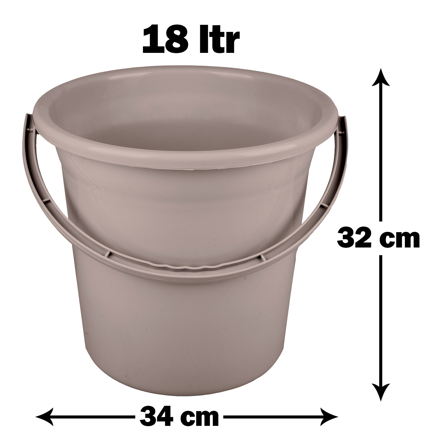 Kuber Industries Bucket | Plastic Bucket for Bathroom | Strong Bathroom Bucket | Bucket for Bathing | Water Storage Bucket | Bathroom Bucket | Plain Bucket | 18 LTR | Brown