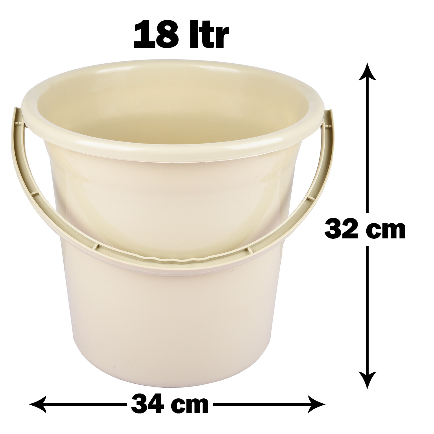 Kuber Industries Bucket | Plastic Bucket for Bathroom | Strong Bathroom Bucket | Bucket for Bathing | Water Storage Bucket | Bathroom Bucket | Plain Bucket | 18 LTR | Pack of 2 | Multi