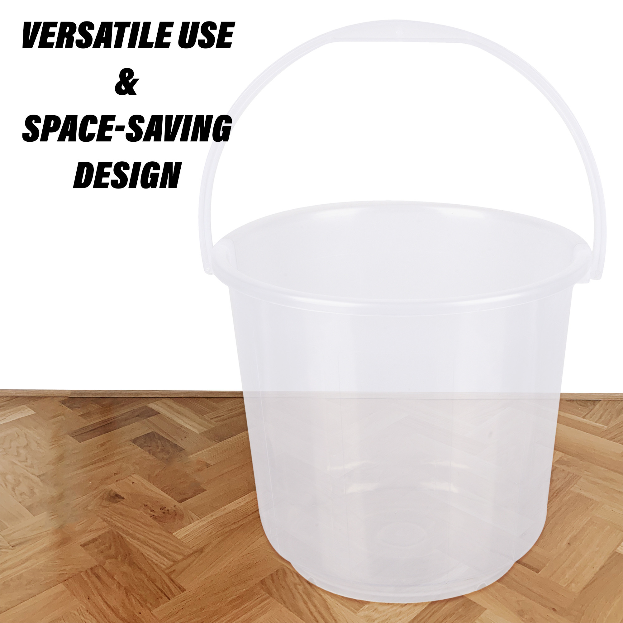 Kuber Industries Bucket  Plastic Bucket for Mopping  Bucket for Cleaning  Storage Container Bucket  Water Storage Bucket  Bathroom Bucket  Plain Bucket  7 LTR  Transparent