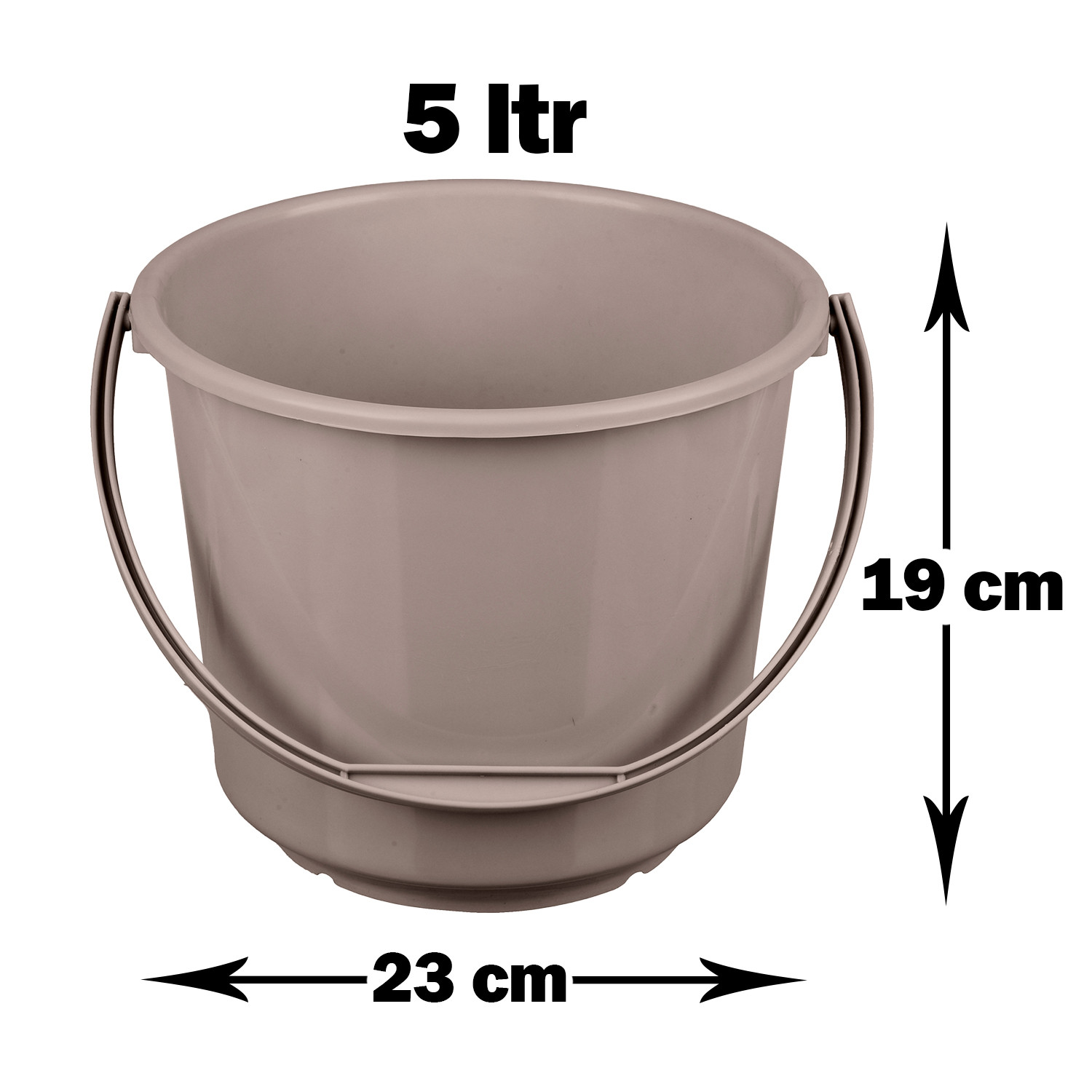Kuber Industries Bucket | Plastic Bucket for Mopping | Bucket for Cleaning | Storage Container Bucket | Water Storage Bucket | Bathroom Bucket | Plain Bucket | 5 LTR | Brown
