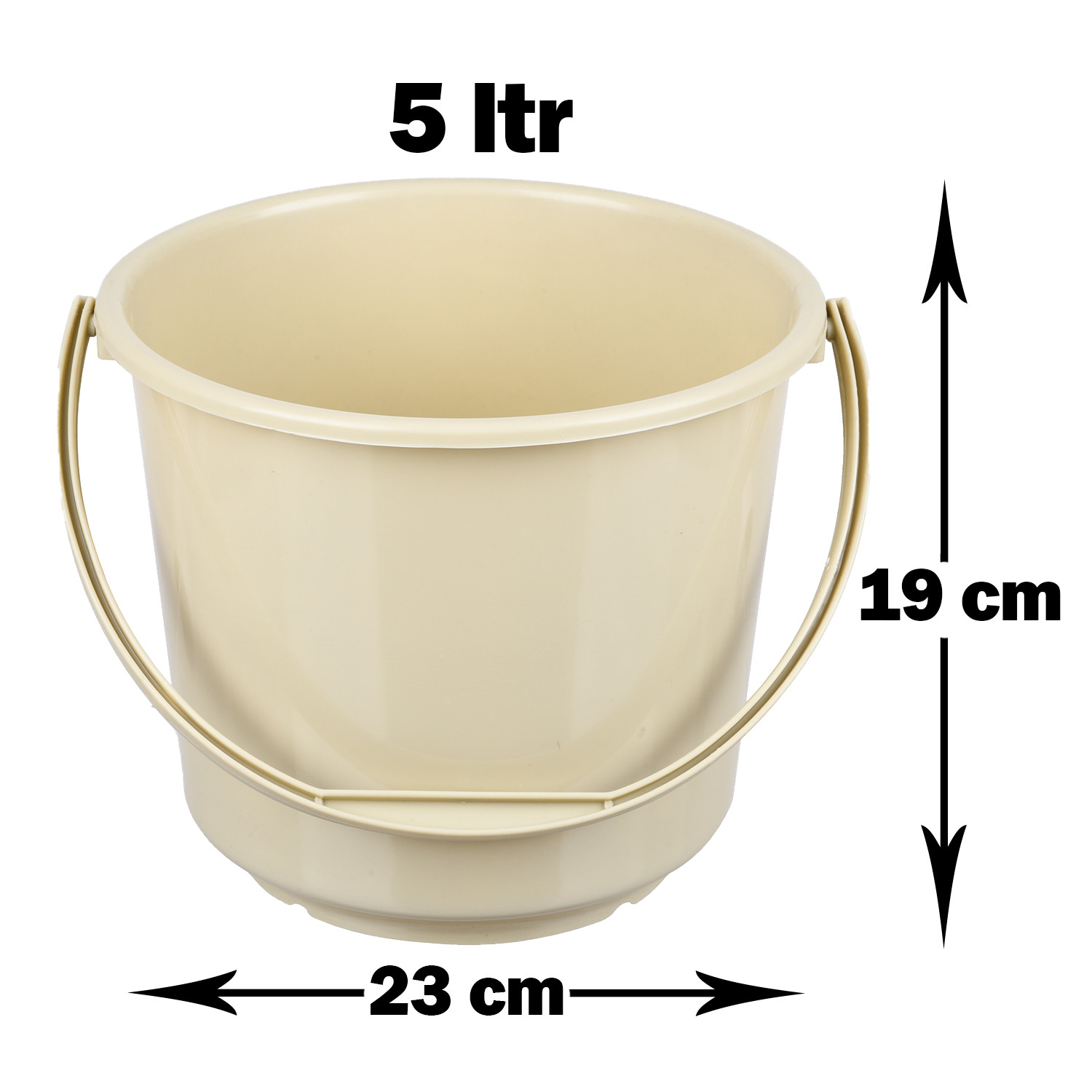 Kuber Industries Bucket | Plastic Bucket for Mopping | Bucket for Cleaning | Storage Container Bucket | Water Storage Bucket | Bathroom Bucket | Plain Bucket | 5 LTR | Beige