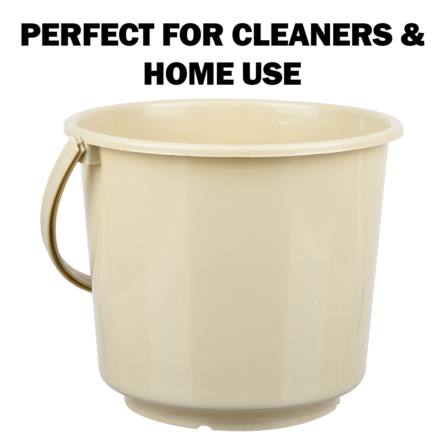 Kuber Industries Bucket | Plastic Bucket for Mopping | Bucket for Cleaning | Storage Container Bucket | Water Storage Bucket | Bathroom Bucket | Plain Bucket | 5 LTR | Beige