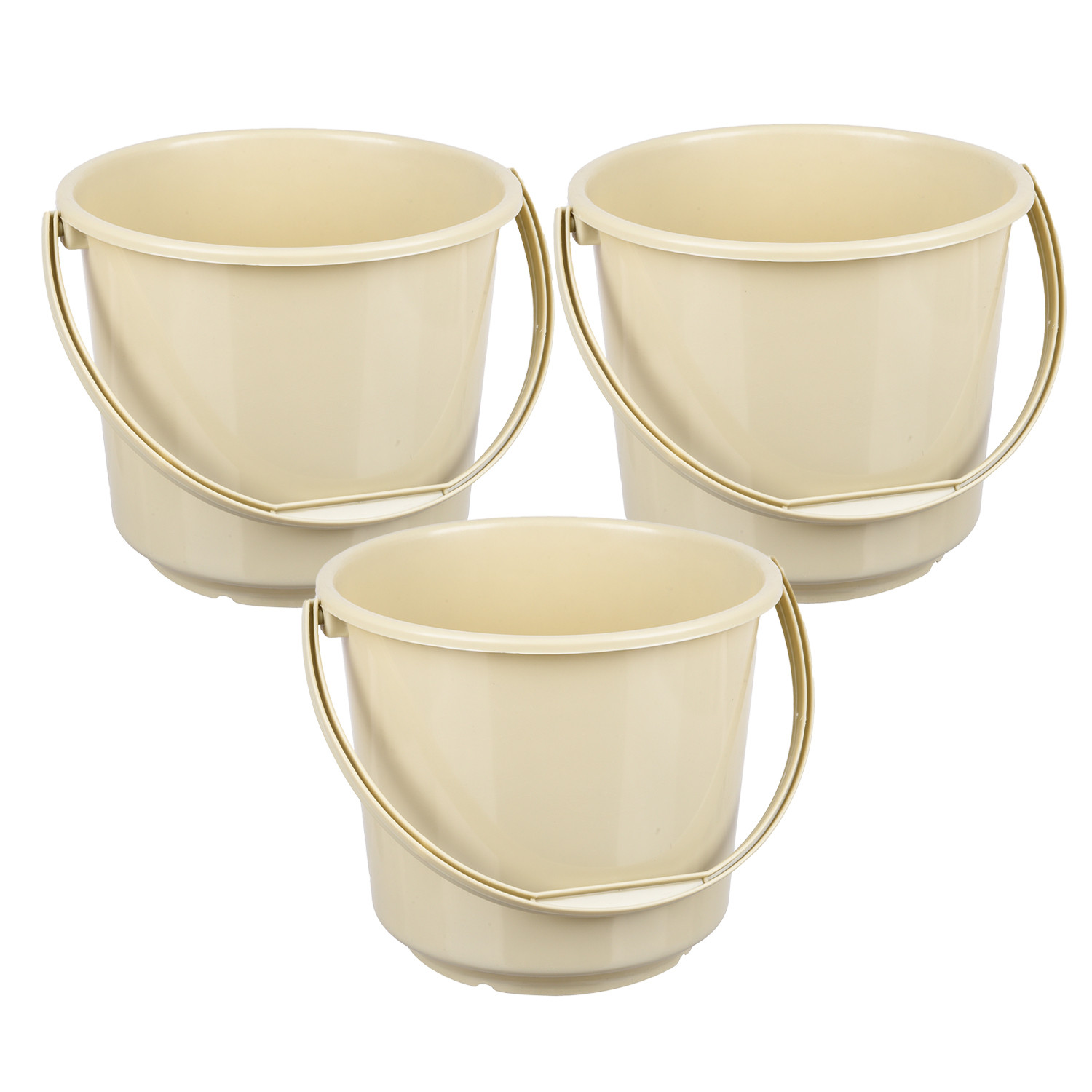 Kuber Industries Bucket | Plastic Bucket for Mopping | Bucket for Cleaning | Storage Container Bucket | Water Storage Bucket | Bathroom Bucket | Plain Bucket | 5 LTR | Beige