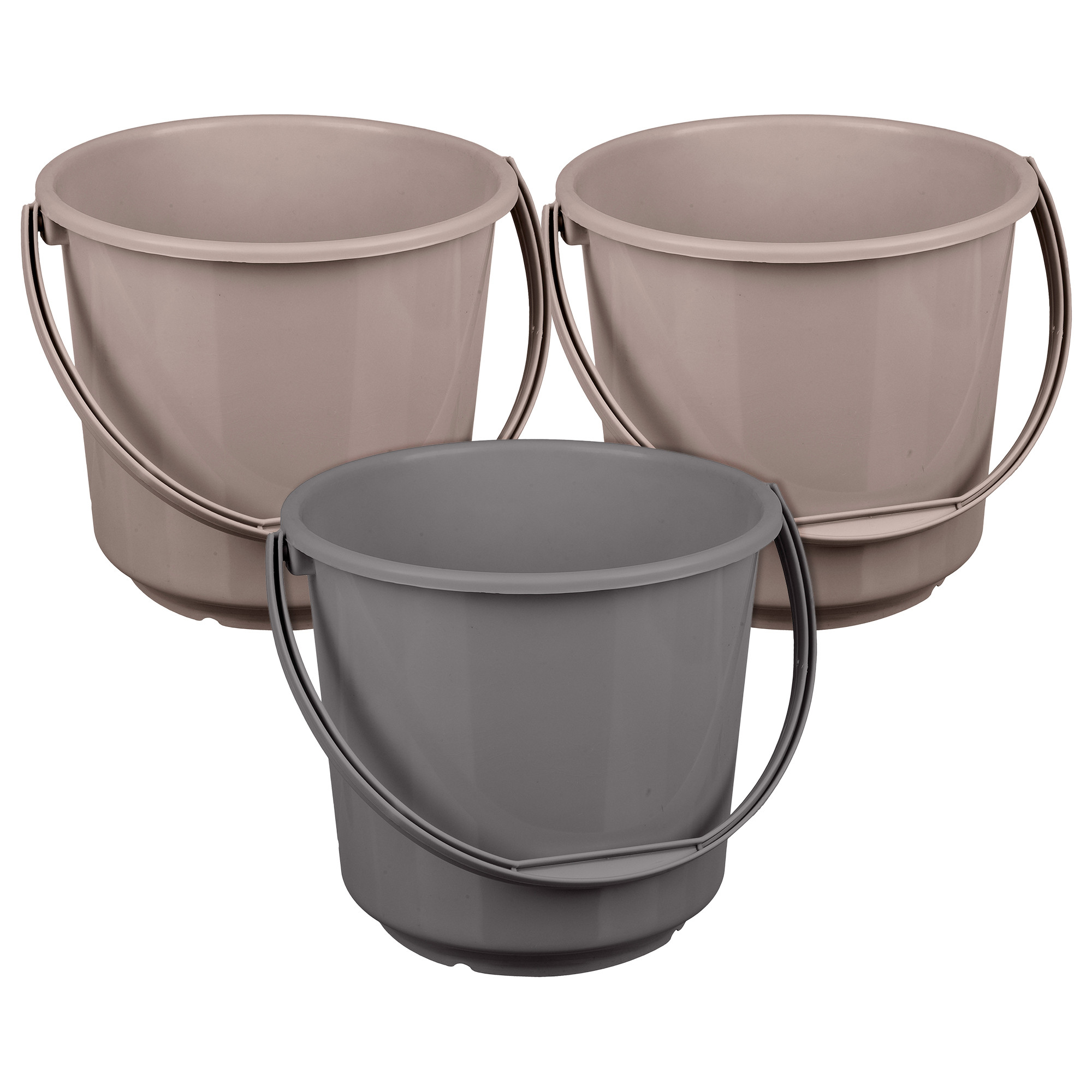 Kuber Industries Bucket | Plastic Bucket for Mopping | Bucket for Cleaning | Storage Container Bucket | Water Storage Bucket | Bathroom Bucket | Plain Bucket | 5 LTR | Pack of 3 | Multi
