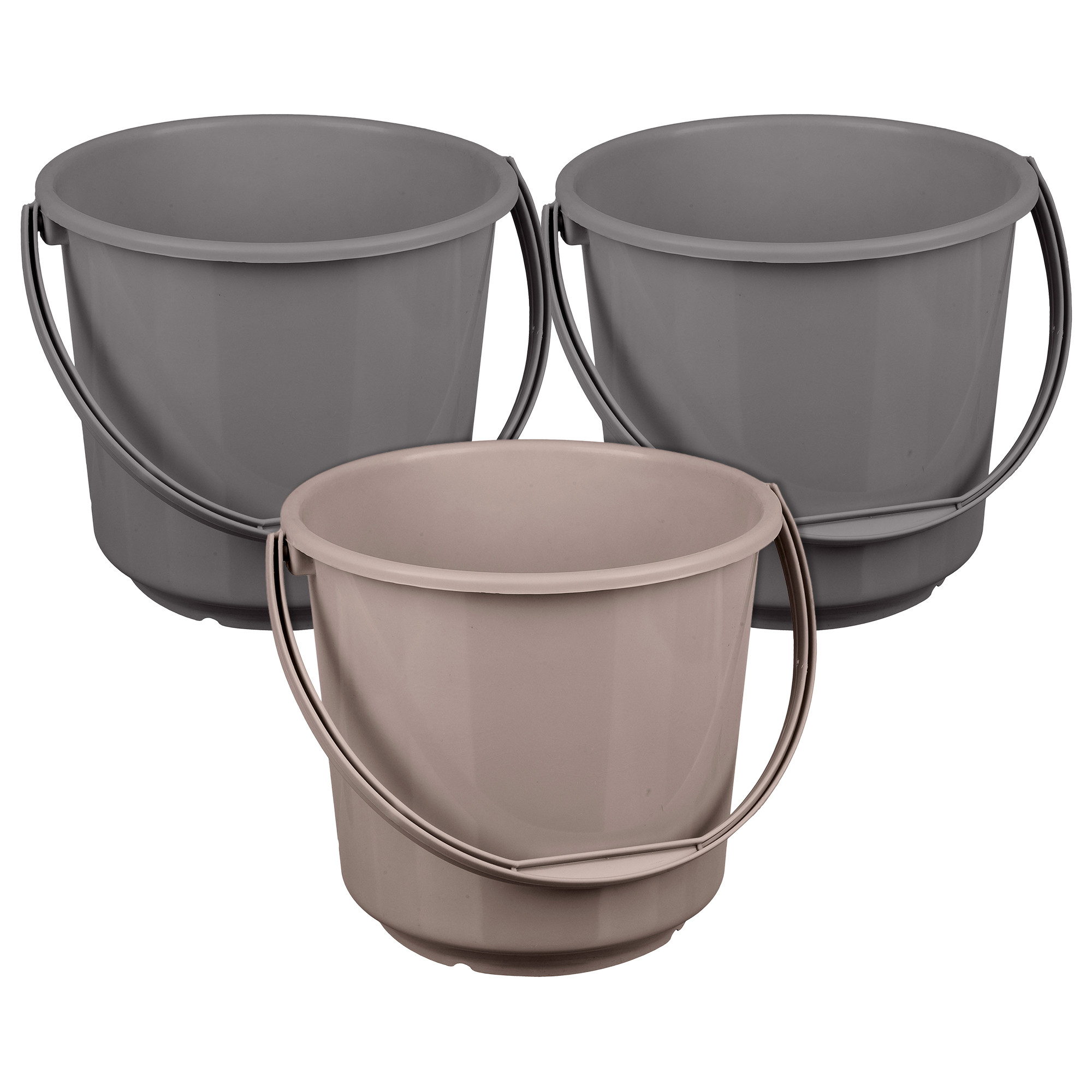 Kuber Industries Bucket | Plastic Bucket for Mopping | Bucket for Cleaning | Storage Container Bucket | Water Storage Bucket | Bathroom Bucket | Plain Bucket | 5 LTR | Pack of 3 | Multi