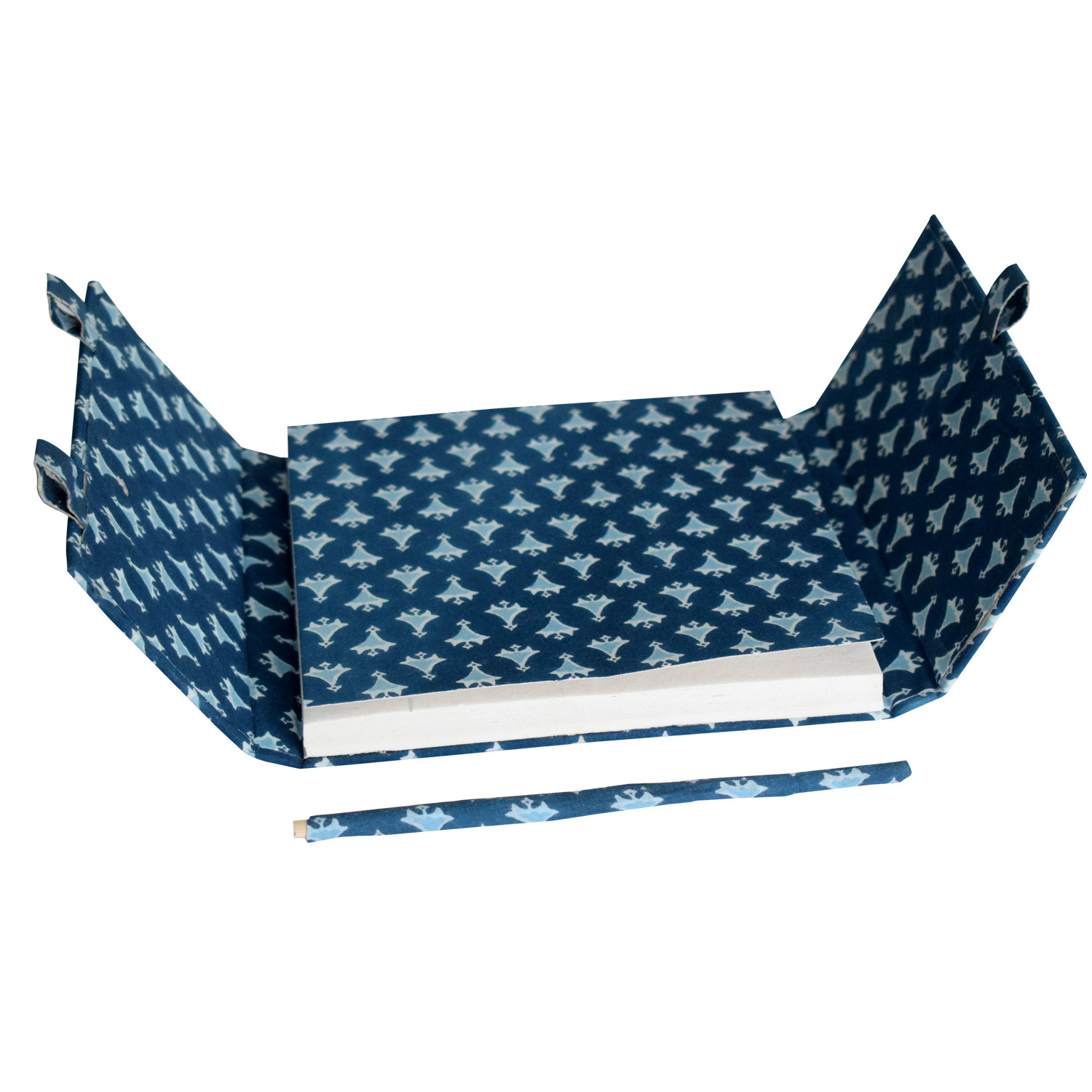 Kuber Industries Buti Print Handicraft Notebook/Diary With Lock System for Home, Traveling, Office (Blue)