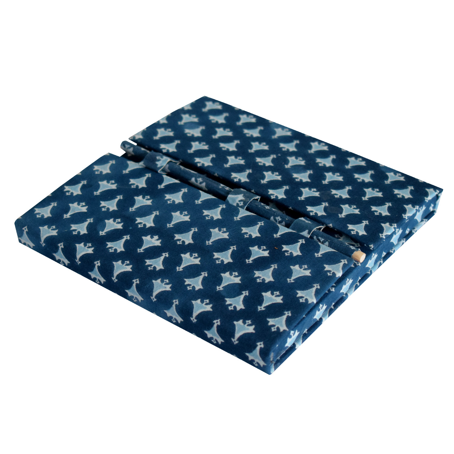 Kuber Industries Buti Print Handicraft Notebook/Diary With Lock System for Home, Traveling, Office (Blue)