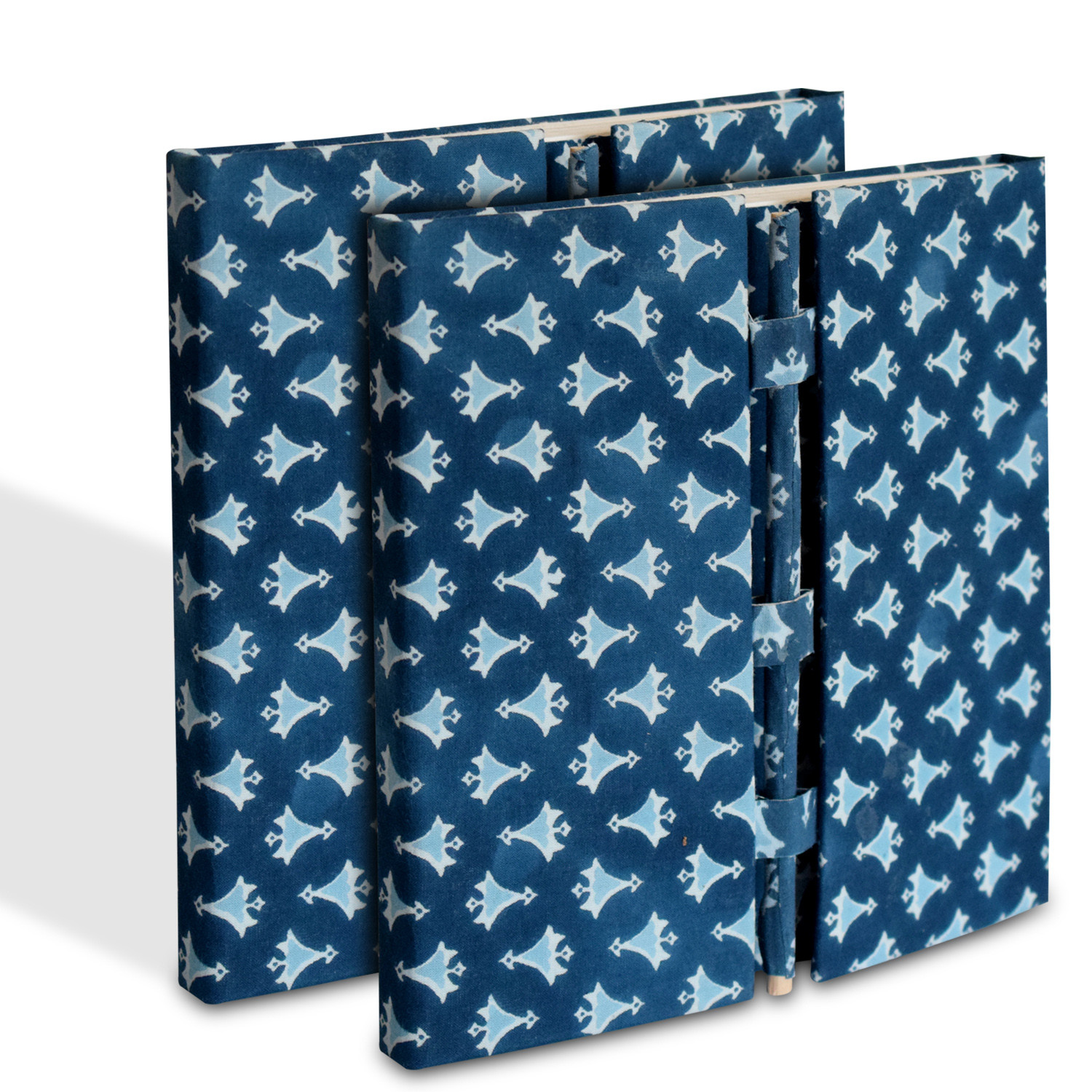 Kuber Industries Buti Print Handicraft Notebook/Diary With Lock System for Home, Traveling, Office (Blue)