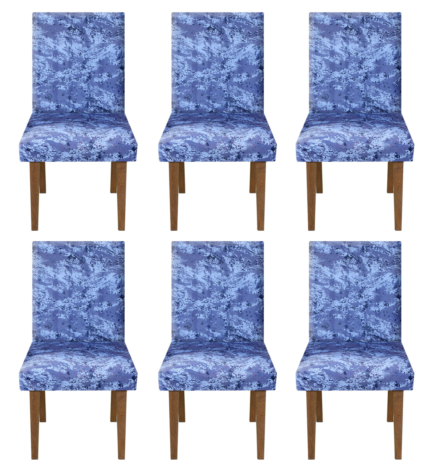 Kuber Industries Camouflage Printed Elastic Stretchable Polyster Chair Cover For Home, Office, Hotels, Wedding Banquet (Blue)