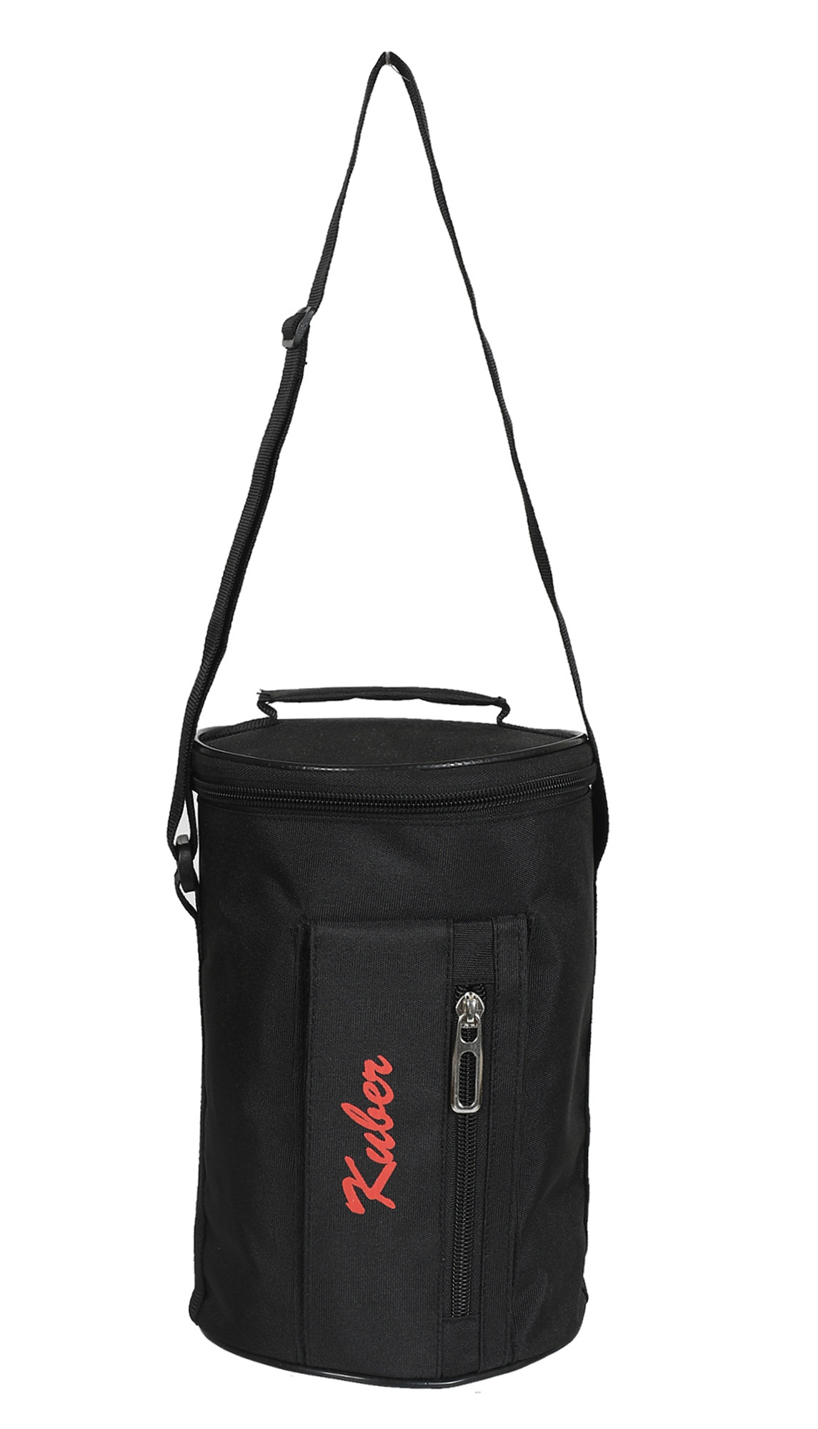 Kuber Industries Canvas Lunch Bag for Men, Women And Kids, Lunch Bag for School, Picnic, Office, Carry Bag for Lunch Box (Black)