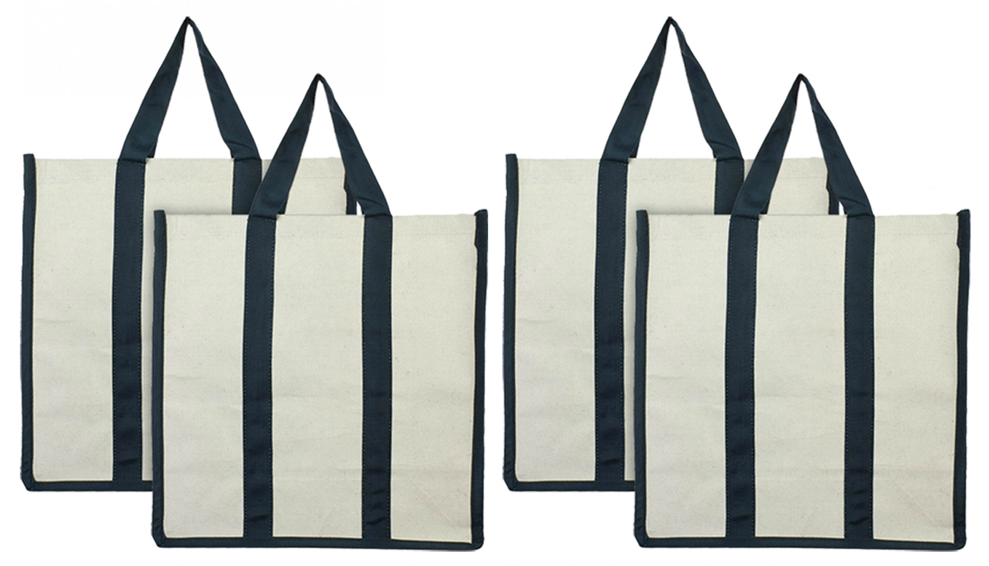 Kuber Industries Canvas Shopping Bags for Carry Milk Grocery Fruits Vegetable with Reinforced Handles jhola Bag (Cream & Black)