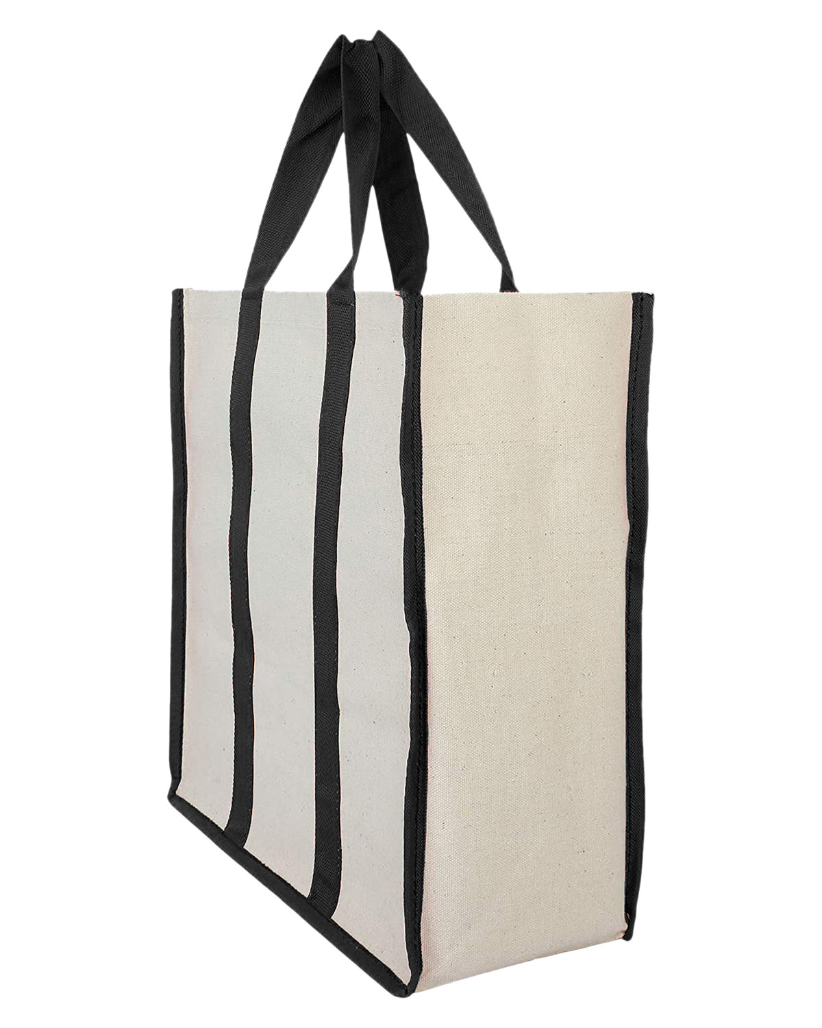 Kuber Industries Canvas Shopping Bags/Grocery Bag for Carry Grocery, Fruits, Vegetable with Handles (Black) 54KM4013