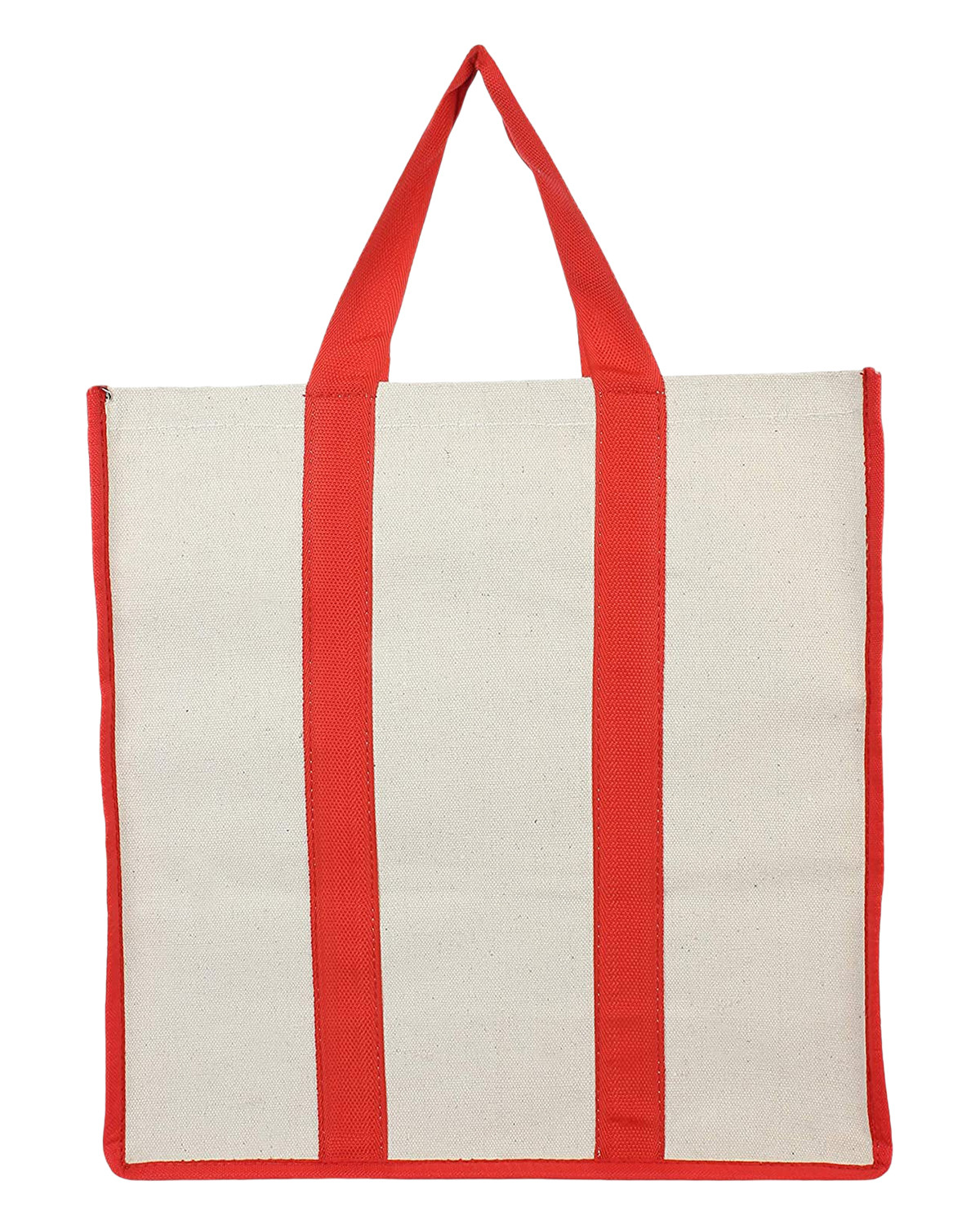 Kuber Industries Canvas Shopping Bags/Grocery Bag for Carry Grocery, Fruits, Vegetable with Handles (Red) 54KM4015