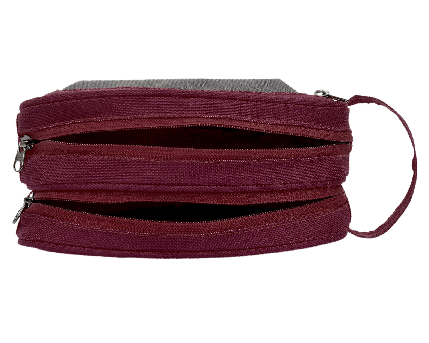 Kuber Industries Canvas Toiletry Organizer|Portable & Durable Carrying Strip Travel Shaving Doop Kit With 2 Zipper ComparMants And Fornt Zipper (Brown)