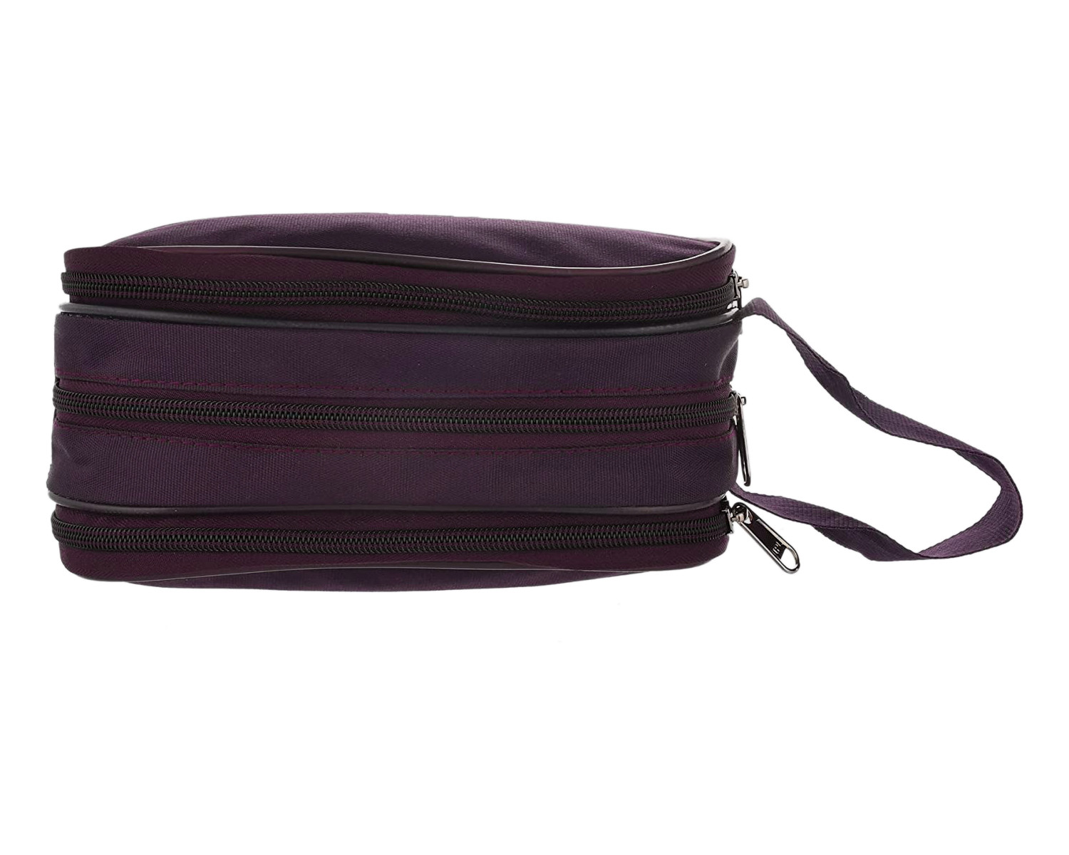 Kuber Industries Canvas Toiletry Organizer|Portable & Durable Travel Shaving Doop Kit With 3 Zipper ComparMants And Carrying Strip (Maroon)