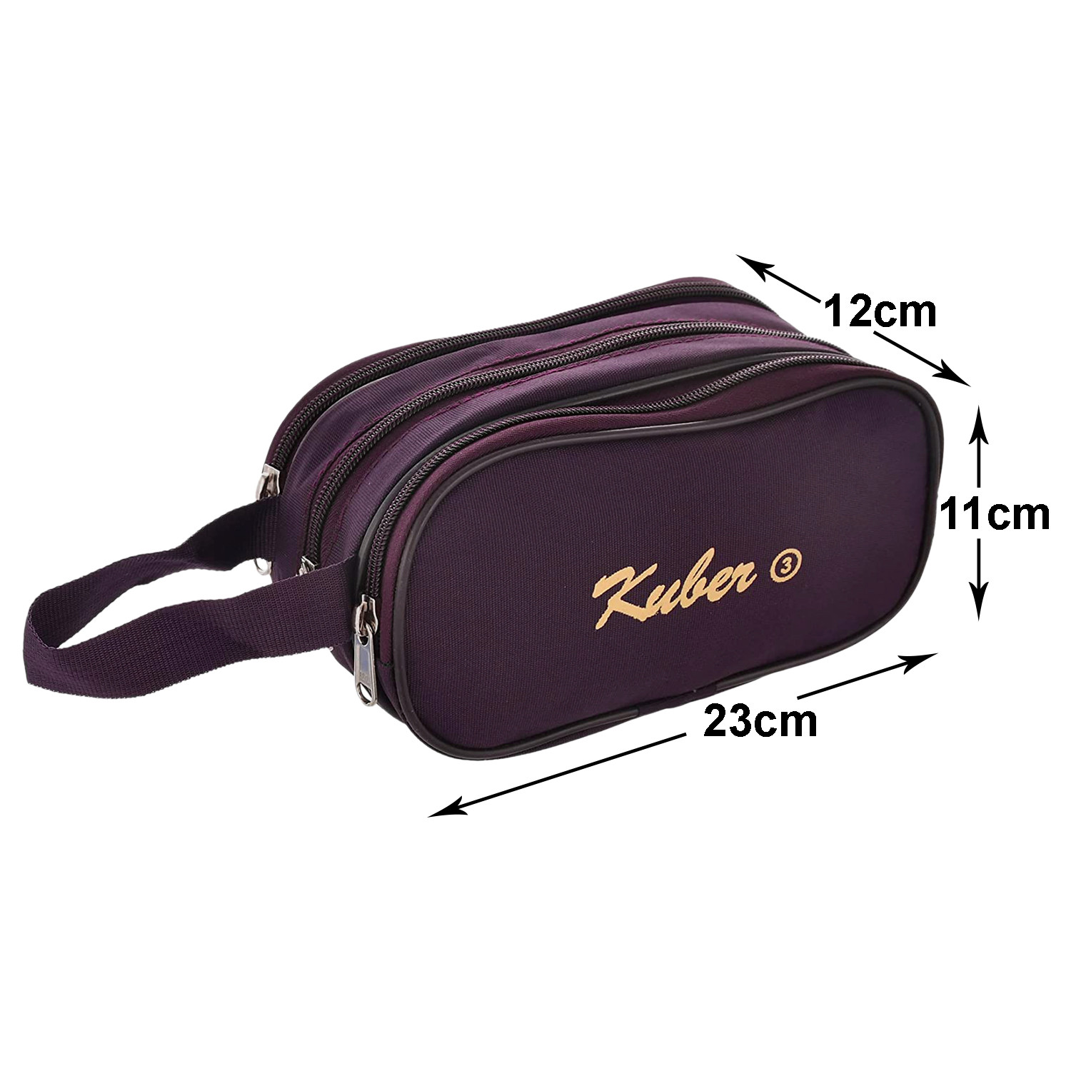 Kuber Industries Canvas Toiletry Organizer|Portable & Durable Travel Shaving Doop Kit With 3 Zipper ComparMants And Carrying Strip (Maroon)