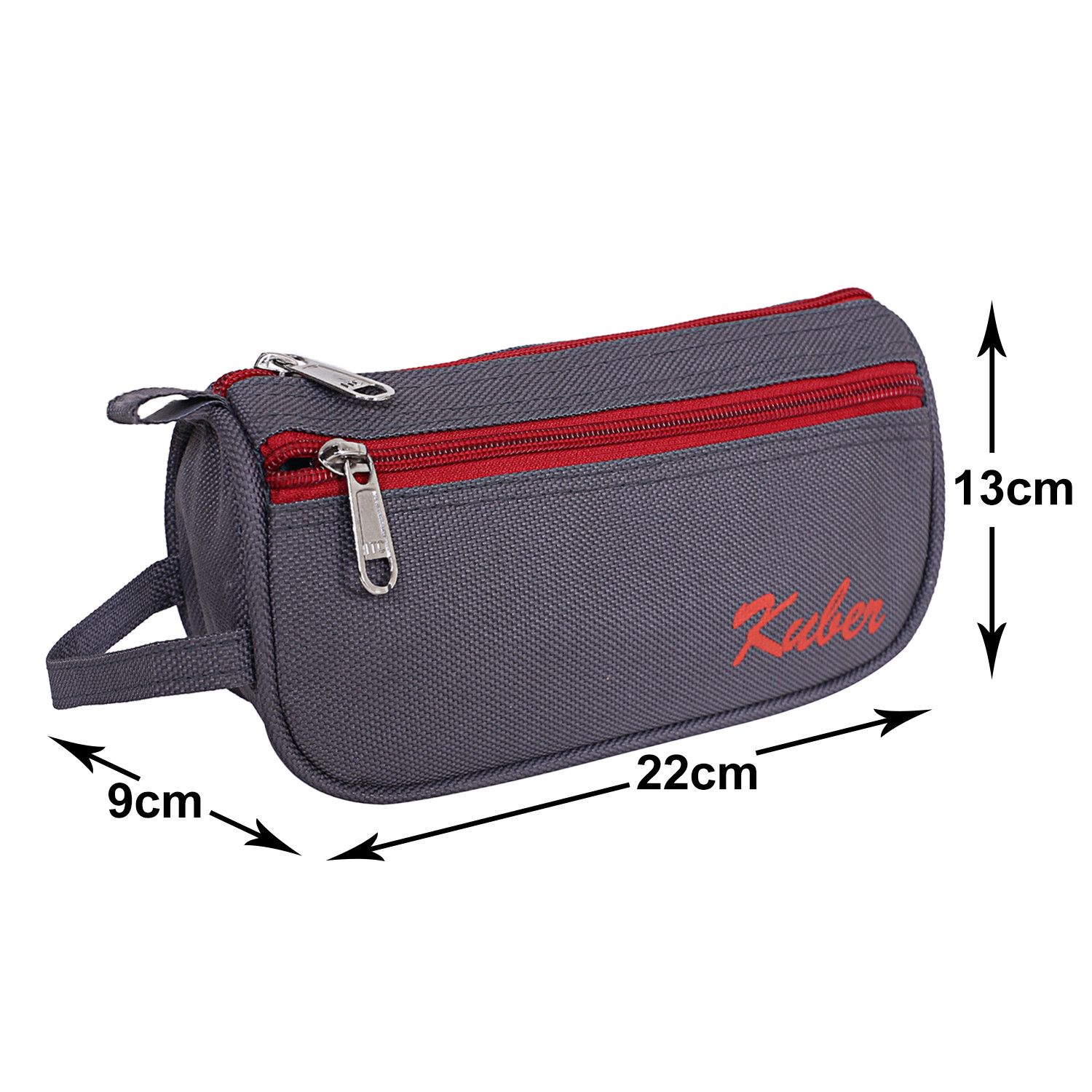 Kuber Industries Canvas Toiletry Organizer|Portable & Durable Travel Shaving Doop Kit With Fornt Zipper And Carrying Strip (Gray)