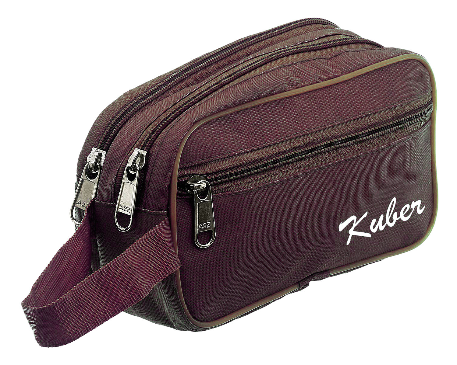 Kuber Industries Canvas Toiletry Organizer|Waterproof & Portable Travel Shaving Dopp Kit With 2 Main ComparMants And Front Zipper (Brown)
