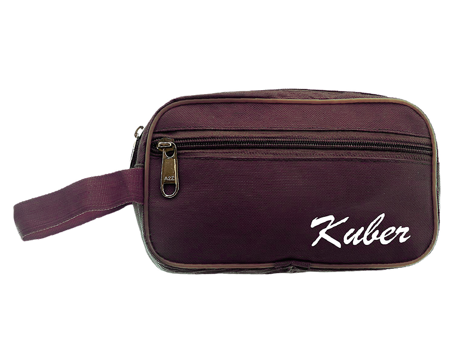 Kuber Industries Canvas Toiletry Organizer|Waterproof & Portable Travel Shaving Dopp Kit With 2 Main ComparMants And Front Zipper (Brown)