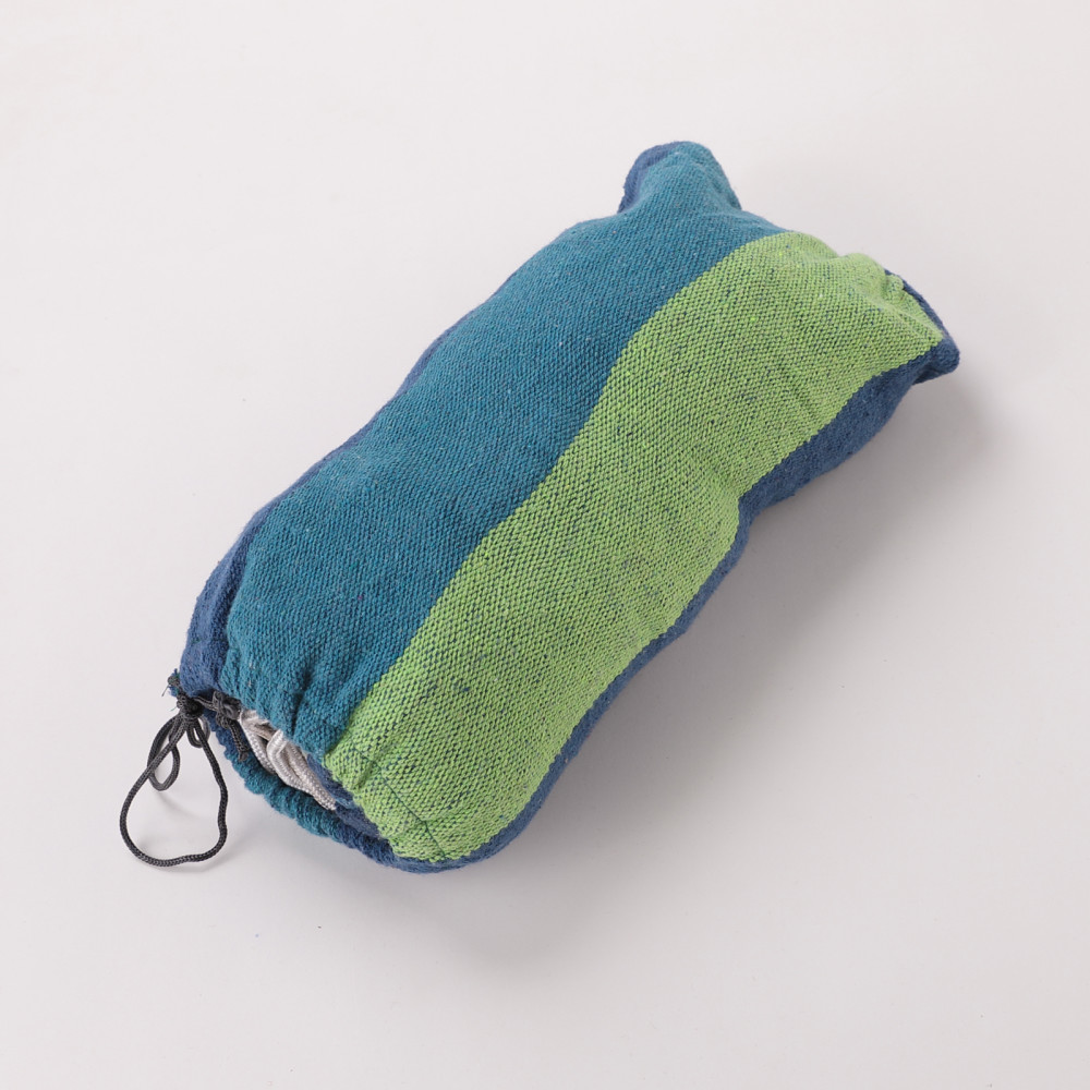 Kuber Industries Canvas Travel Hammock |Garden Hammock Swing For Adults|130 KG Load Bearing Capicity|Including 2 Rope, 1 Bag (Blue &amp; Green)