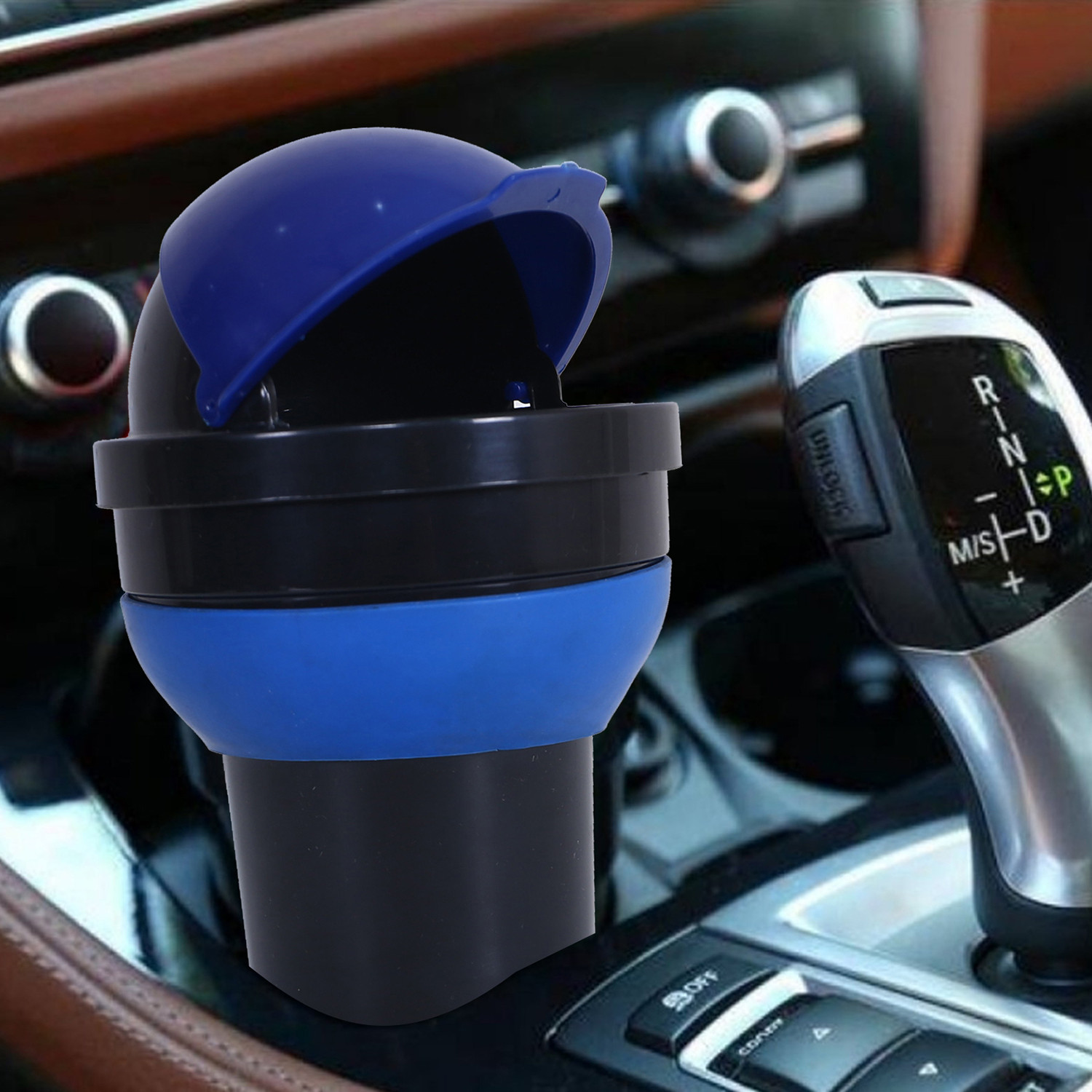 Kuber Industries Car Dustbin|Car Mini Dustbin With Lid|Leakproof Compact Small Dustbin|BLACK