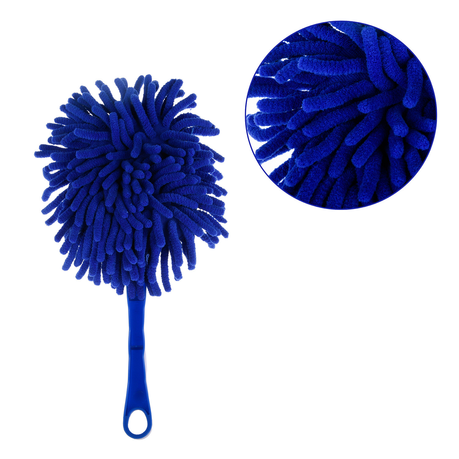 Kuber Industries Car Duster  Cleaning Duster with Handle  Dust Cleaning Brush  Kitchen Cleaning Brush  Car Dashboard Brush  Dry-Wet Cleaning Brush  Small  Blue