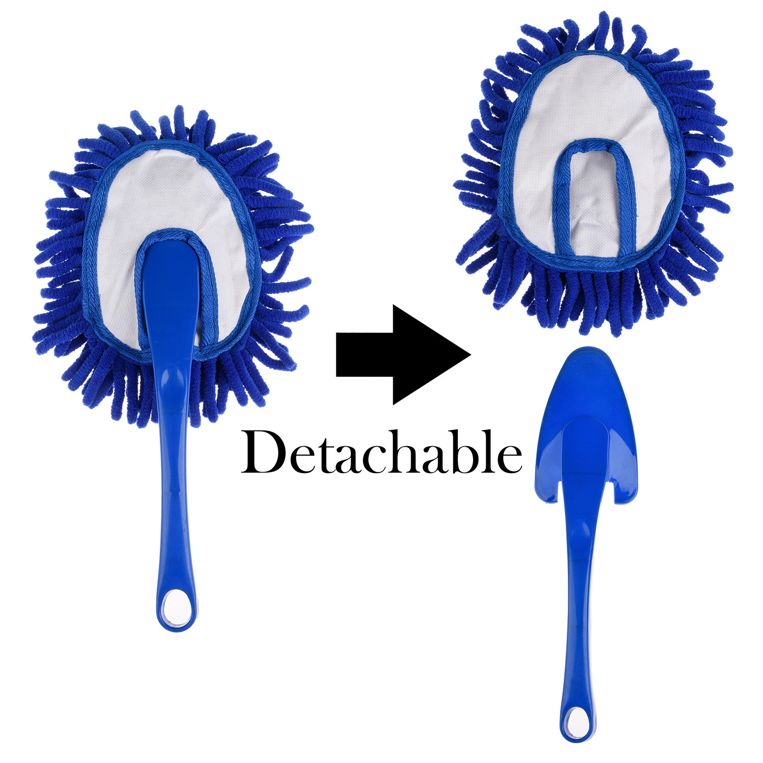 Kuber Industries Car Duster  Cleaning Duster with Handle  Dust Cleaning Brush  Kitchen Cleaning Brush  Car Dashboard Brush  Dry-Wet Cleaning Brush  Small  Blue