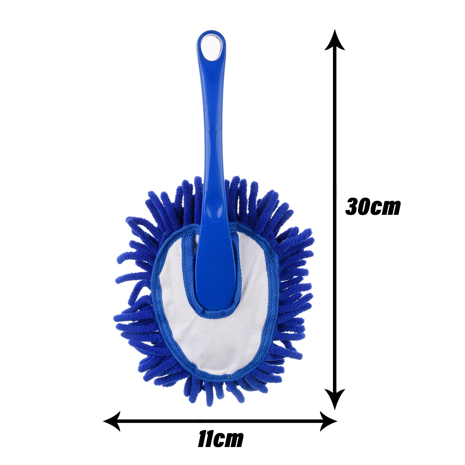 Kuber Industries Car Duster | Cleaning Duster with Handle | Dust Cleaning Brush | Kitchen Cleaning Brush | Car Dashboard Brush | Dry-Wet Cleaning Brush | Small | Blue