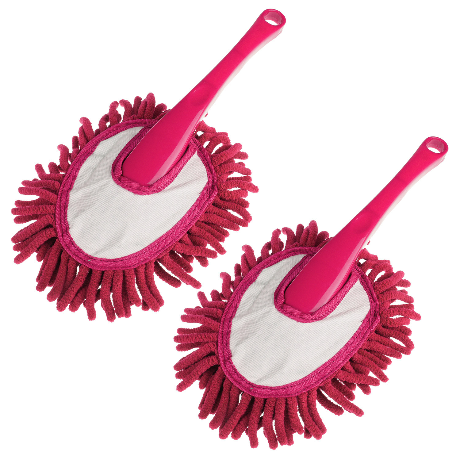 Kuber Industries Car Duster | Cleaning Duster with Handle | Dust Cleaning Brush | Kitchen Cleaning Brush | Car Dashboard Brush | Dry-Wet Cleaning Brush | Small | Pink