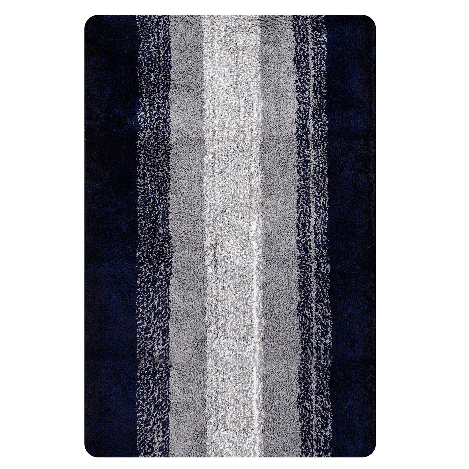 Kuber Industries Carpet | Shaggy Carpet for Living Room | Fluffy Carpet for Bedroom | Blue Patta Rainbow Carpet | Floor Carpet Rug | Non-Slip Bedside Rug | 3x5 Feet | Gray