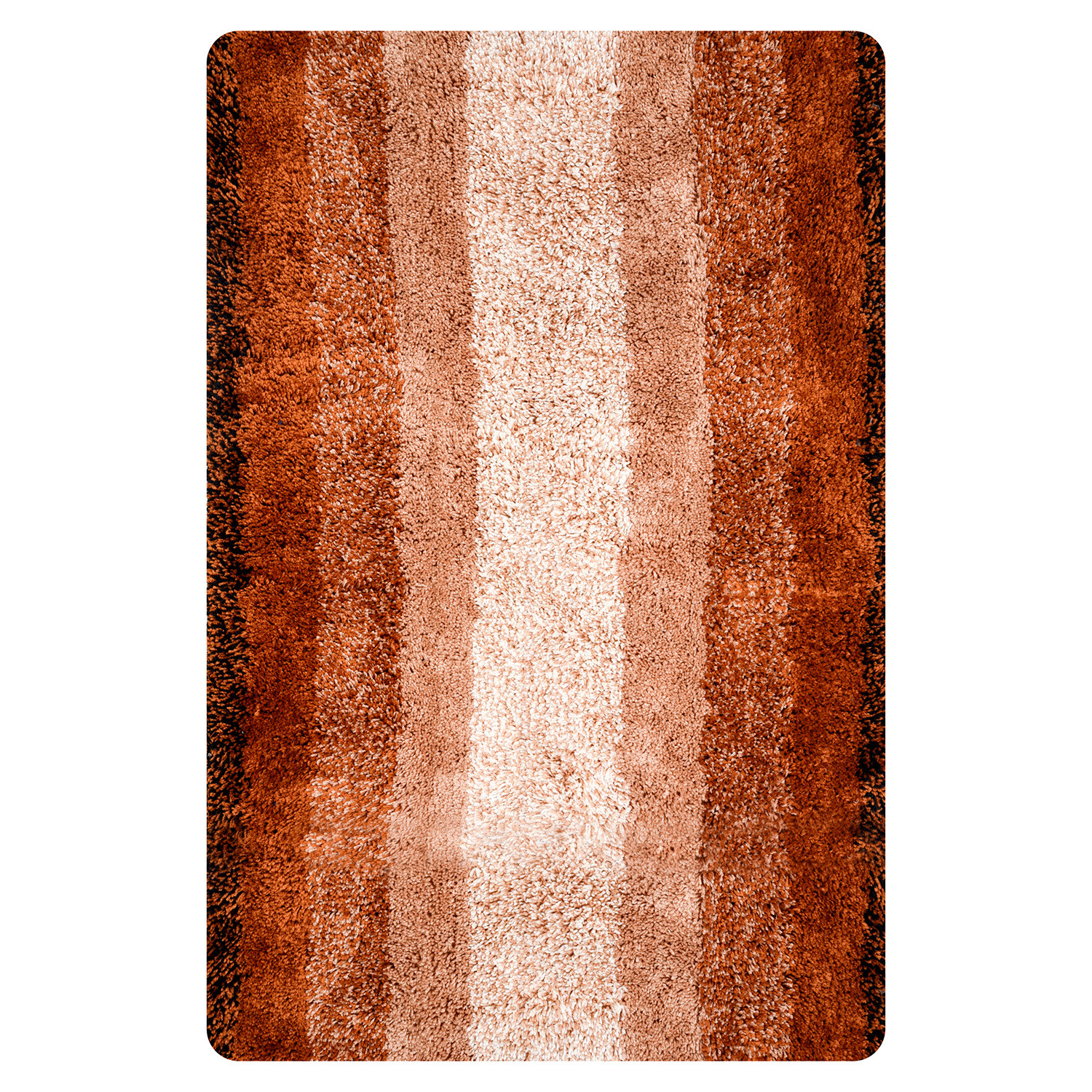 Kuber Industries Carpet | Shaggy Carpet for Living Room | Fluffy Carpet for Bedroom | Golden Patta Rainbow Carpet | Floor Carpet Rug | Non-Slip Bedside Rug | 3x5 Feet | Cream