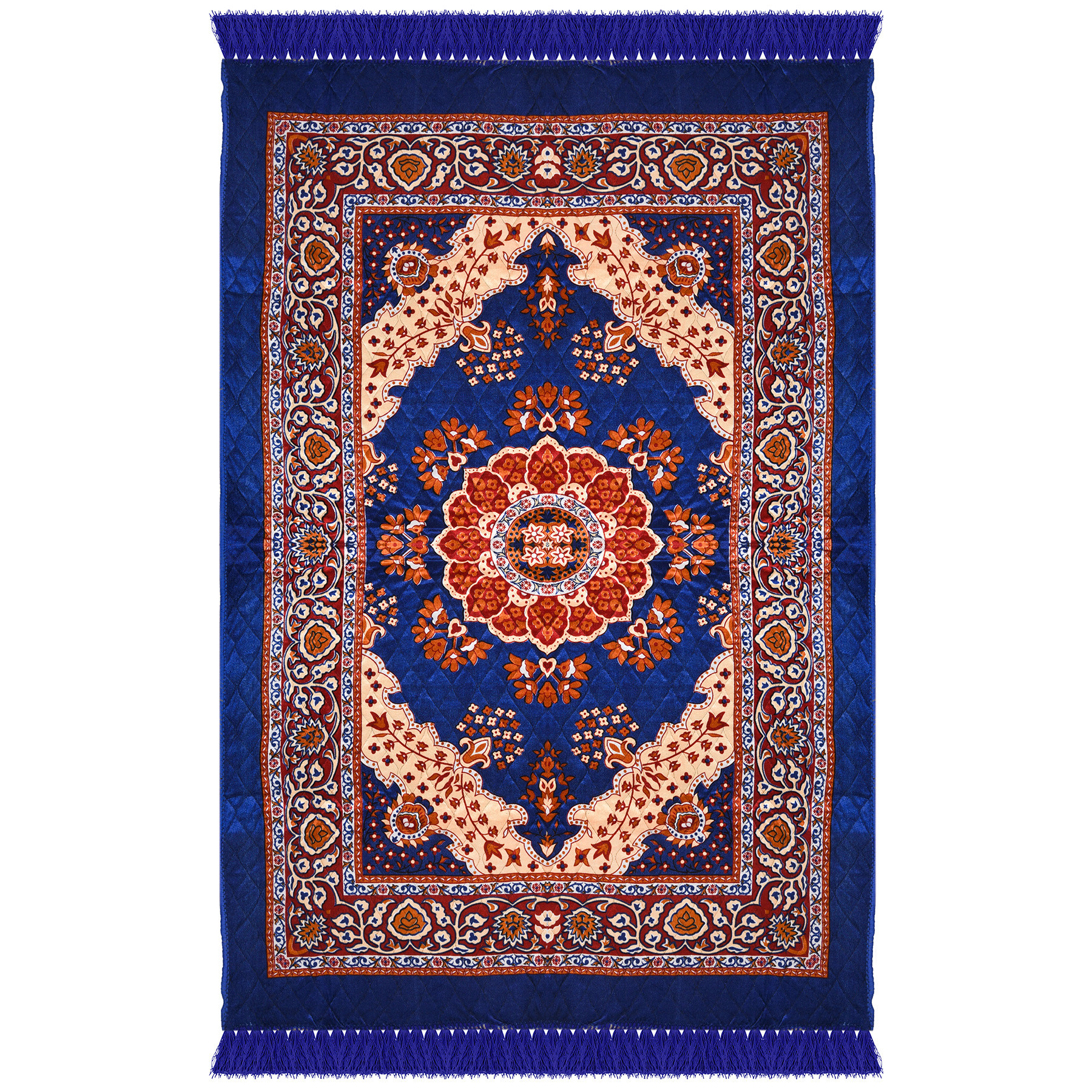 Kuber Industries Carpet  Velvet Carpet-Rug for Home Dcor  Carpet Rug for Bedroom  Carpet for Living Room  Prayer-Yoga Mat  Carpet for Hall  4x6 Ft  Blue