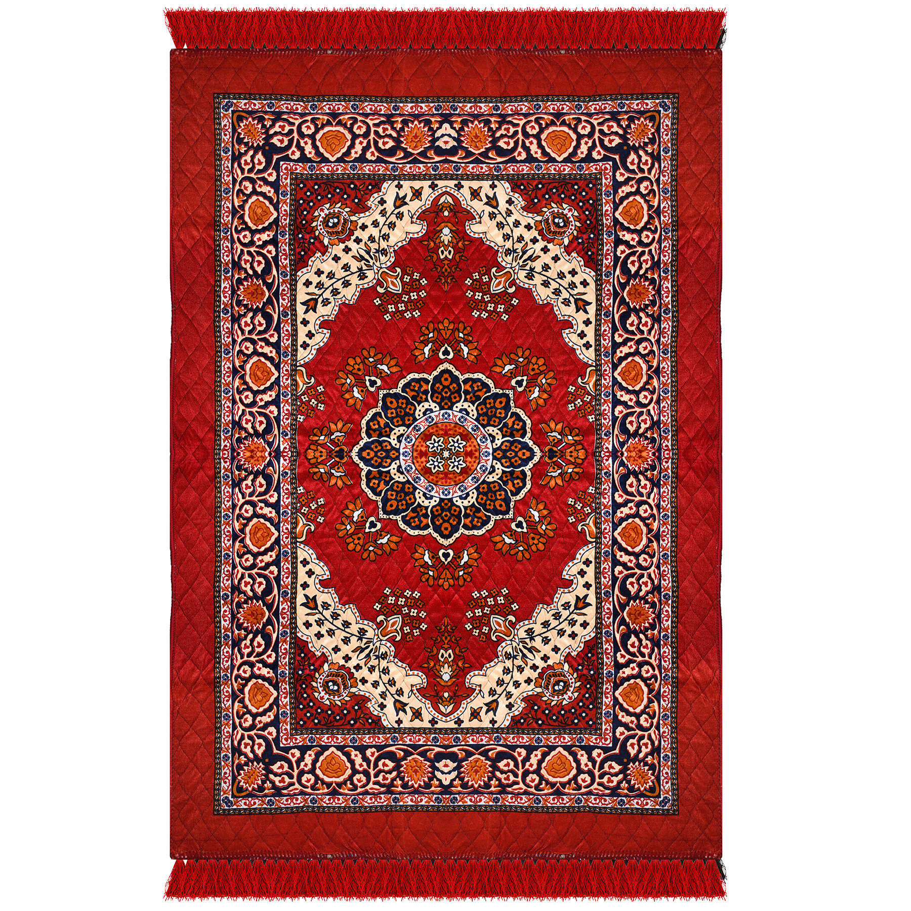 Kuber Industries Carpet  Velvet Carpet-Rug for Home Dcor  Carpet Rug for Bedroom  Carpet for Living Room  Prayer-Yoga Mat  Carpet for Hall  4x6 Ft  Red